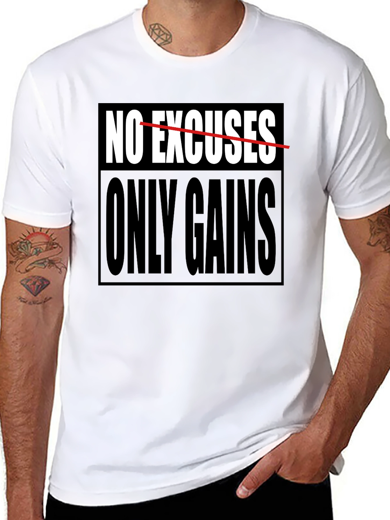 No Excuses Only Gains Graphic T-Shirt