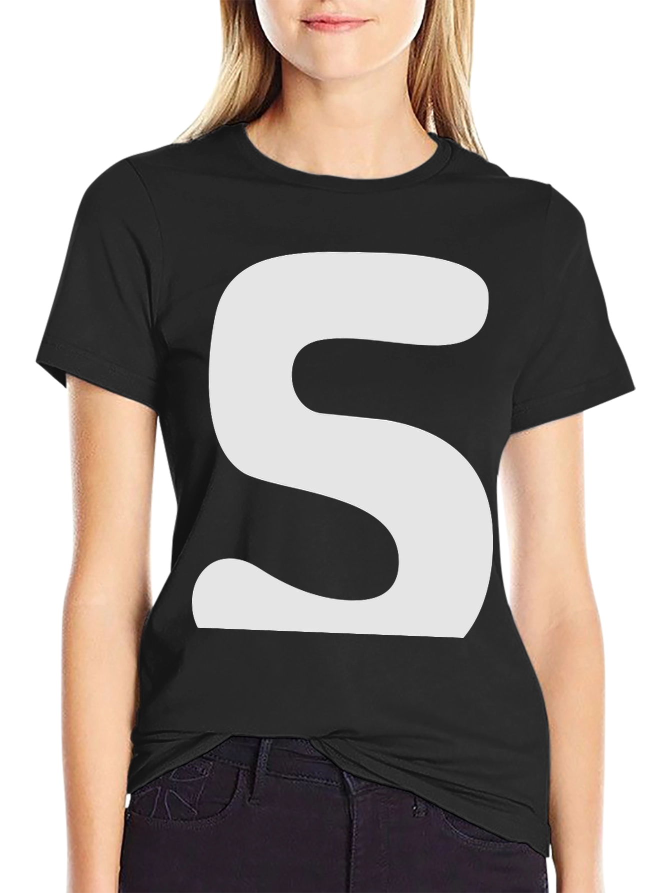 Bold S Graphic Black T-Shirt