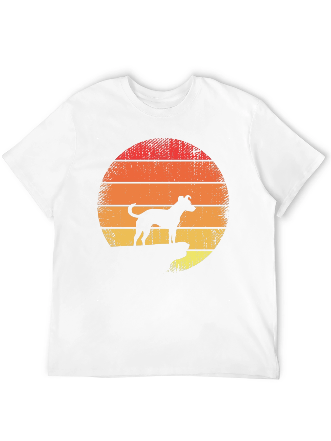 Dog Silhouette Retro Sunset T-Shirt