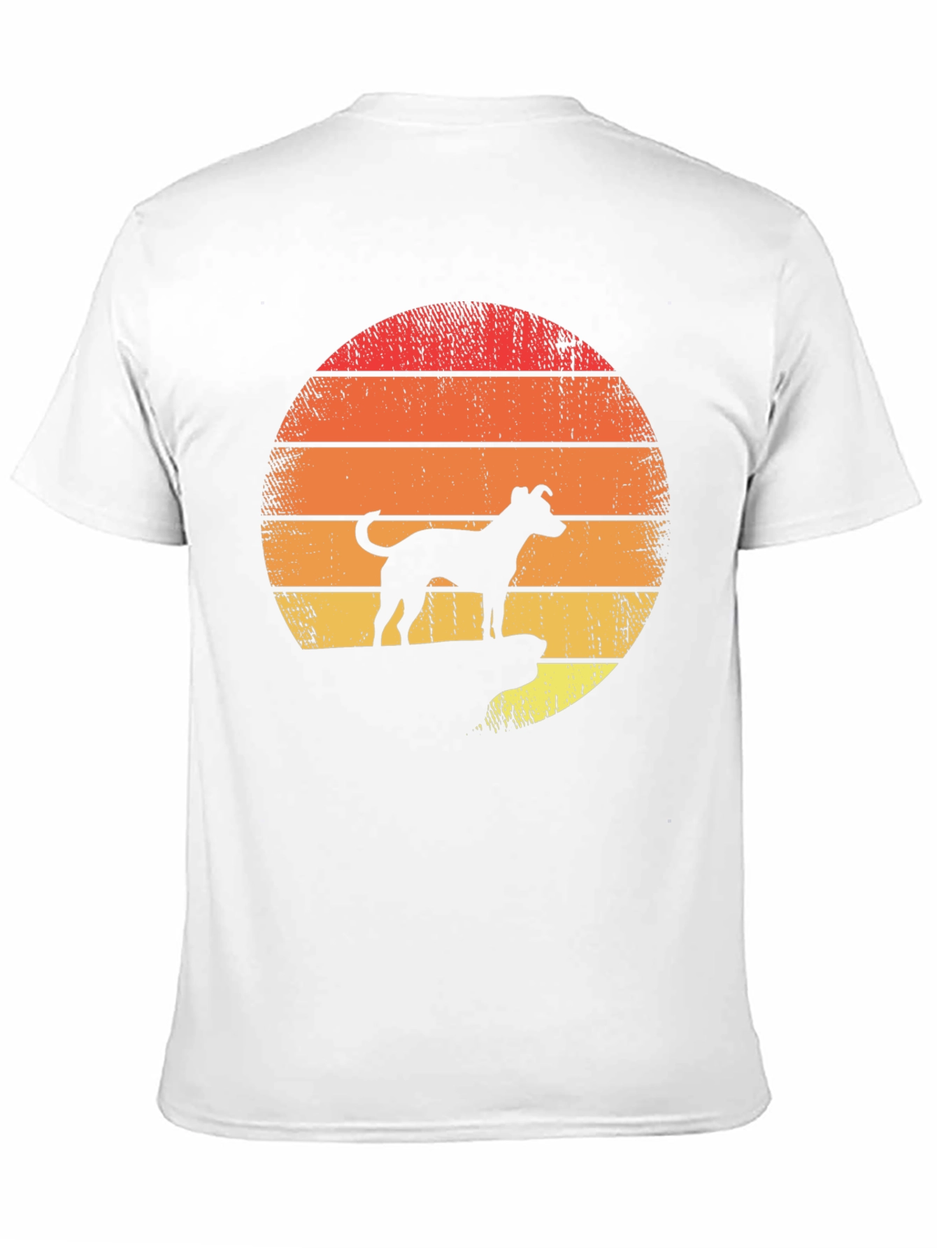 Dog Silhouette Retro Sunset T-Shirt