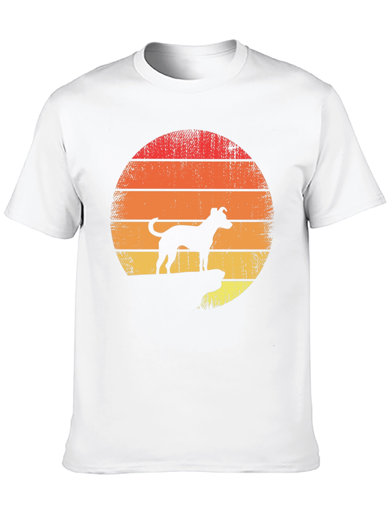 Dog Silhouette Retro Sunset T-Shirt