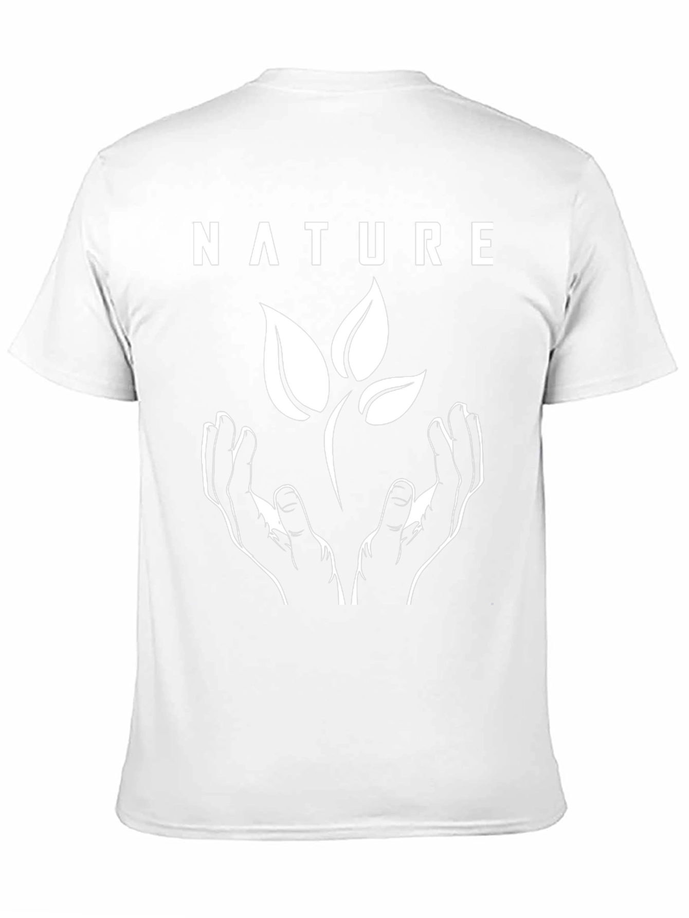 Nature T-Shirt - Hands Holding Plant - Black