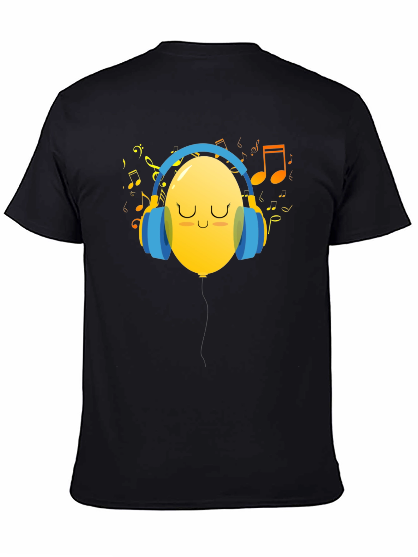 Musical Balloon Graphic Tee - Black Casual Shirt