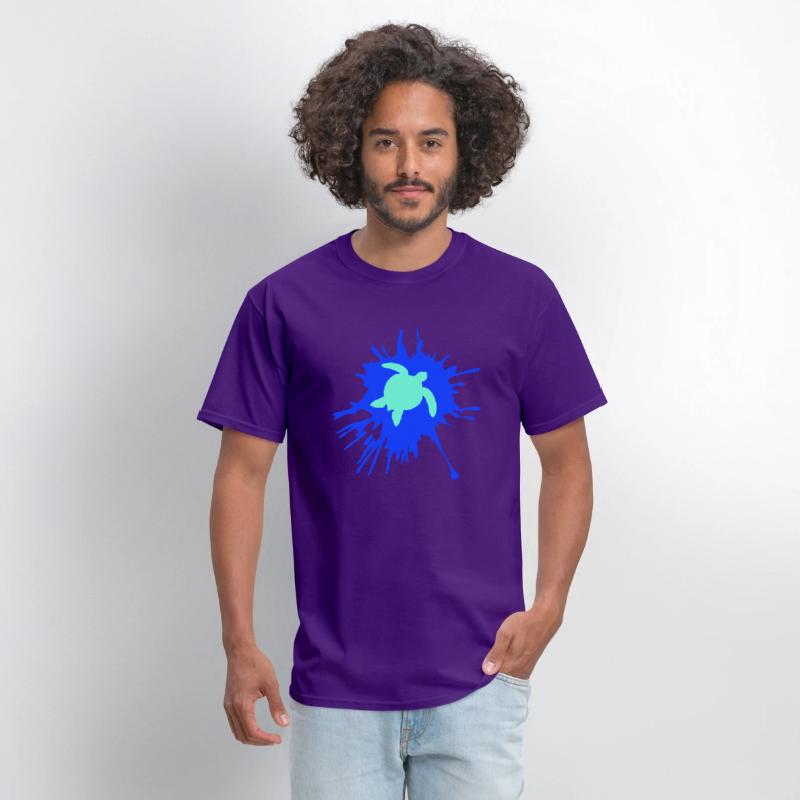 Water turtle color splash drops silhouette cool
