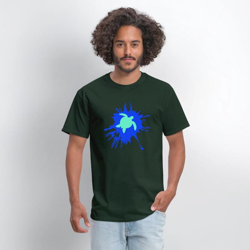Water turtle color splash drops silhouette cool