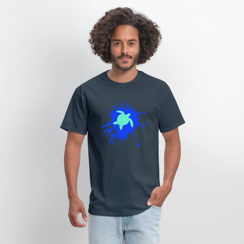 Water turtle color splash drops silhouette cool