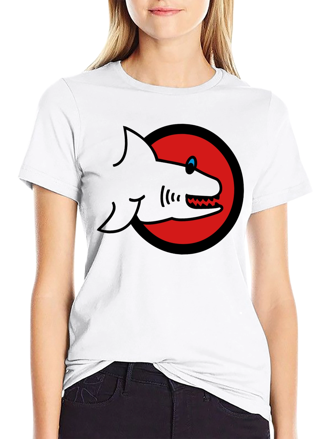 Shark Graphic Tee - Mens Black Cotton T-Shirt