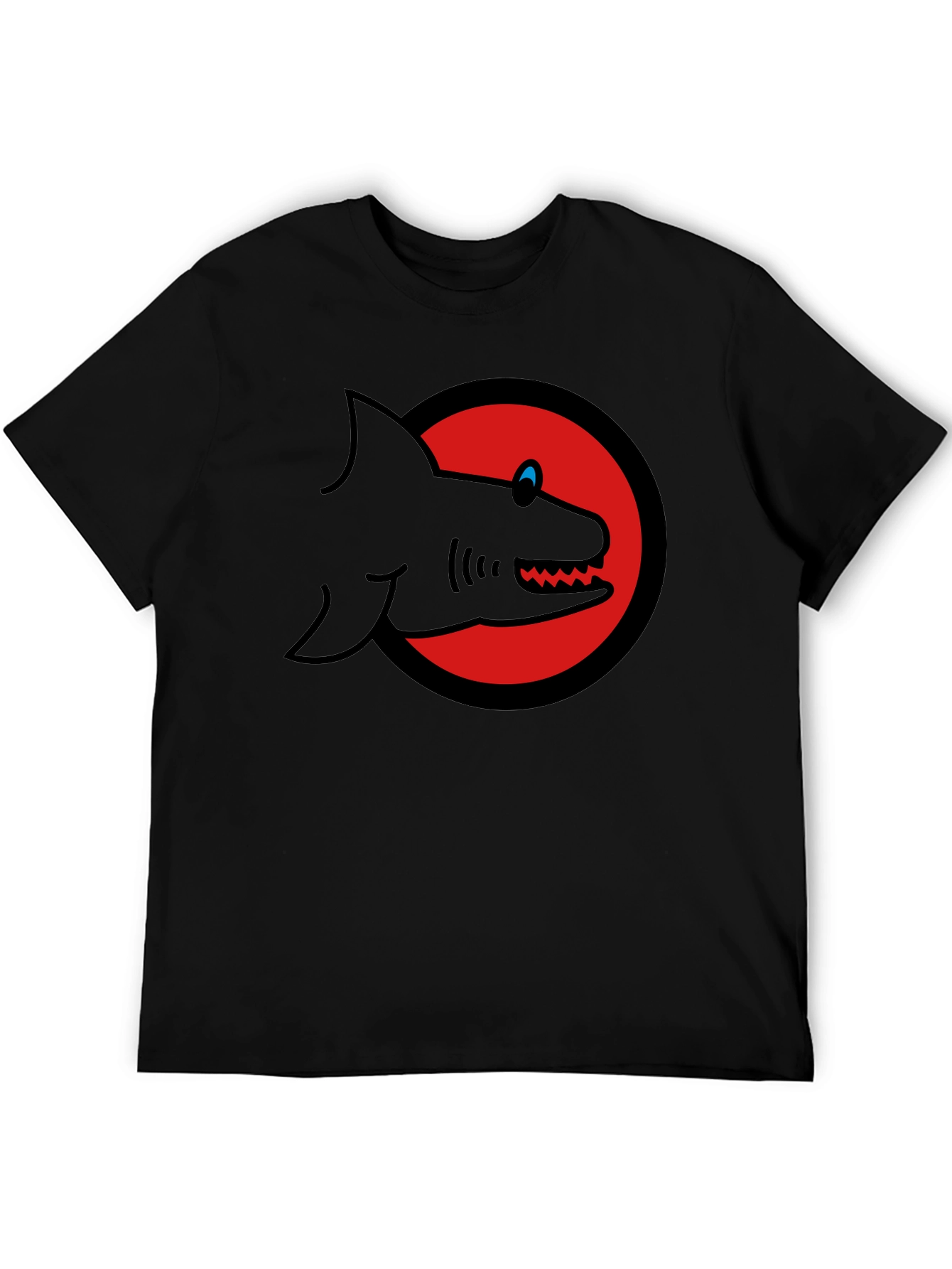 Shark Graphic Tee - Mens Black Cotton T-Shirt