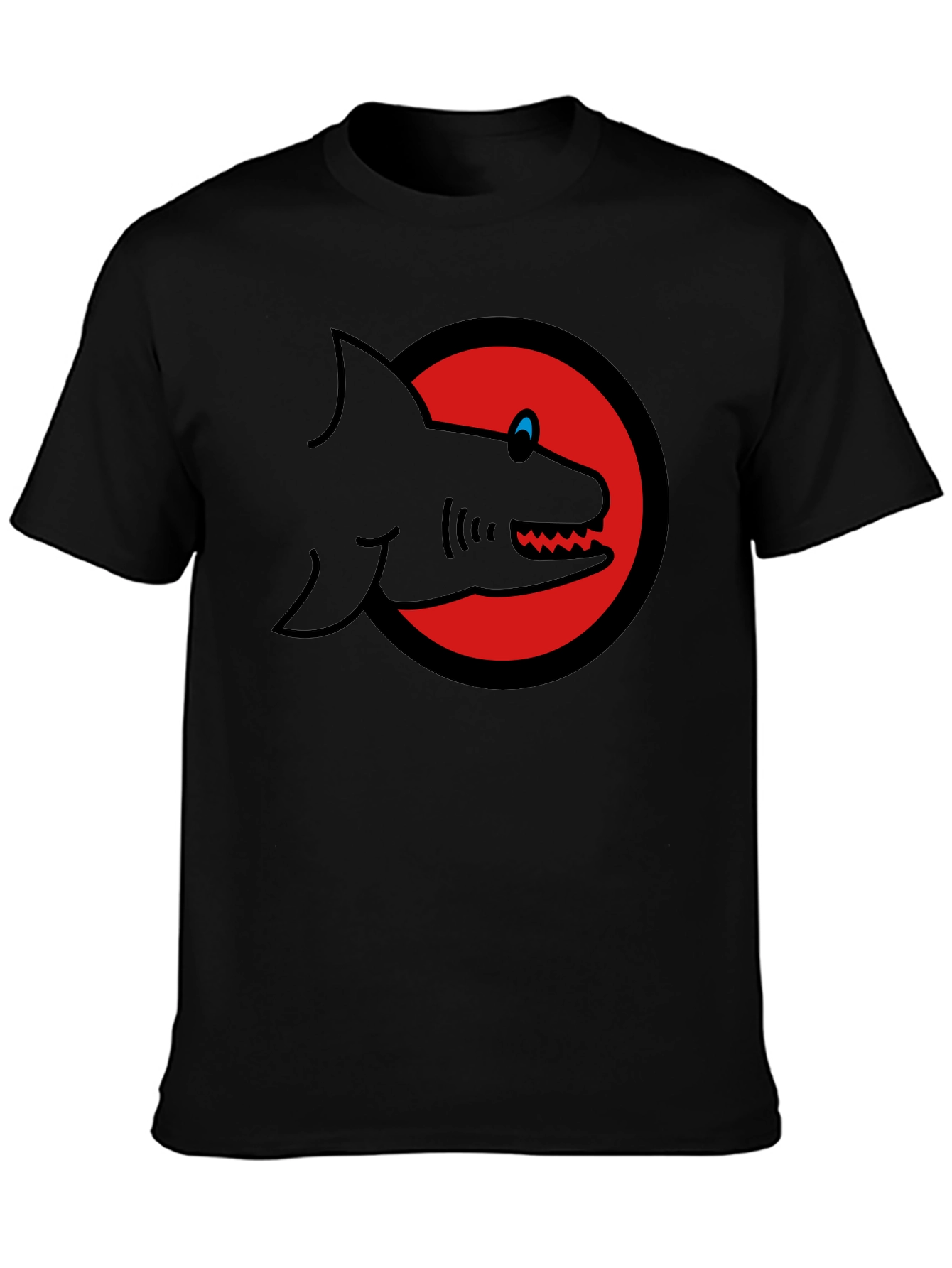 Shark Graphic Tee - Mens Black Cotton T-Shirt