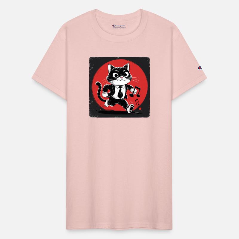 Whimsical Black White Cat Conductor Vintage S