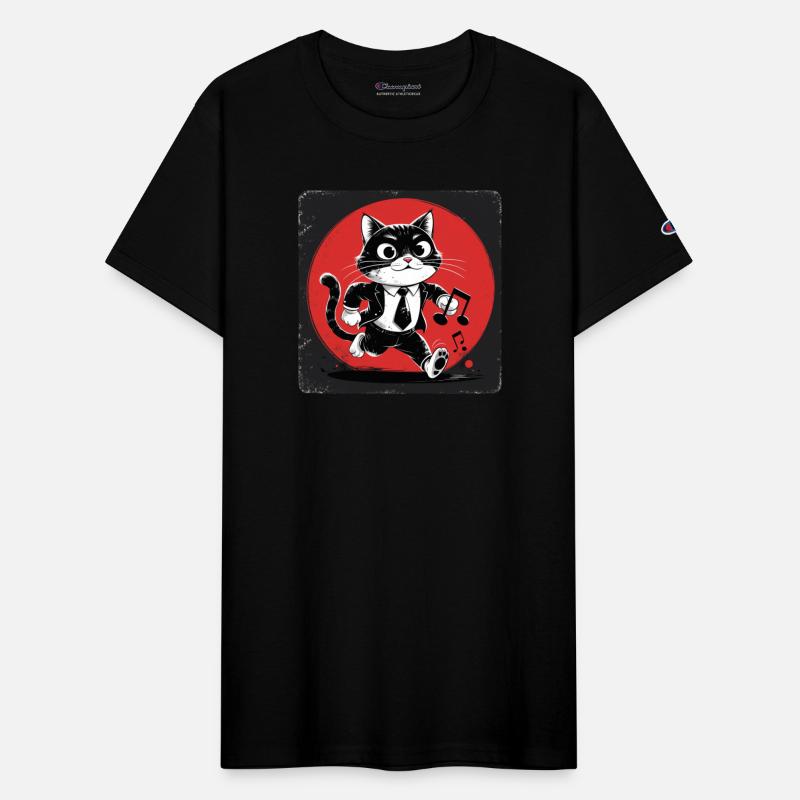 Whimsical Black White Cat Conductor Vintage S