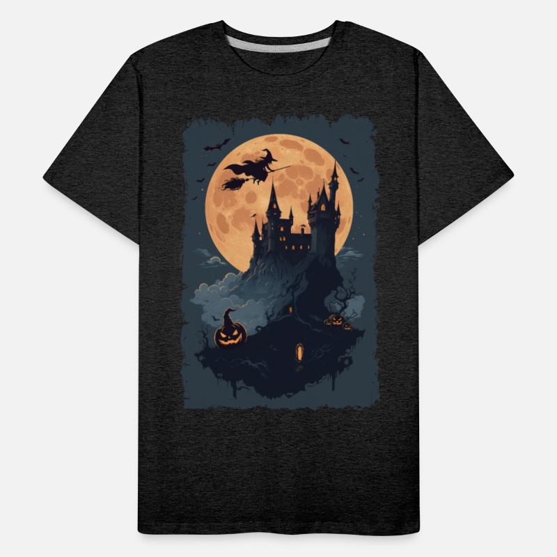 Witch flying into the castle