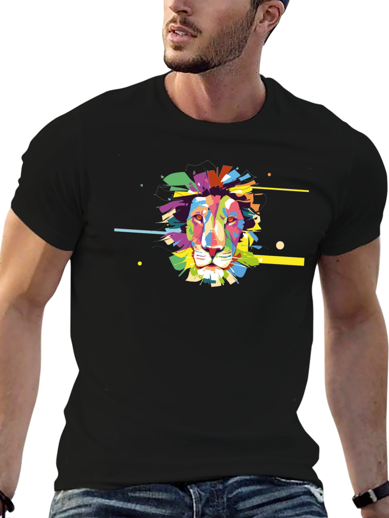 Lion Graphic Black Tee