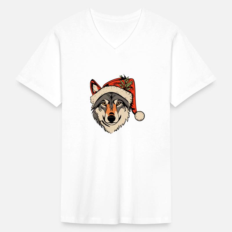 Wolf Wearing A Santa Hat
