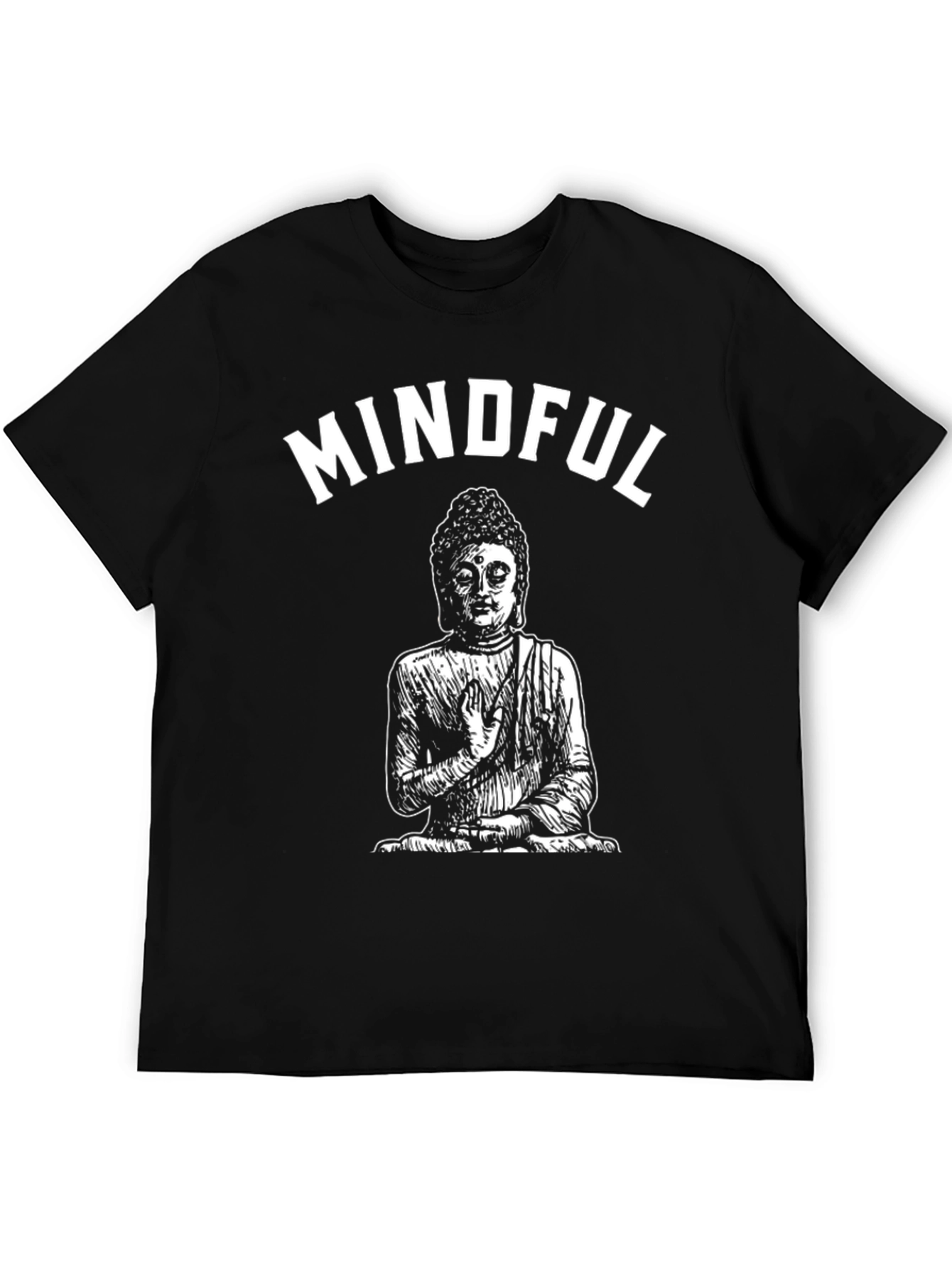 Mindful Buddha Graphic Tee - Black