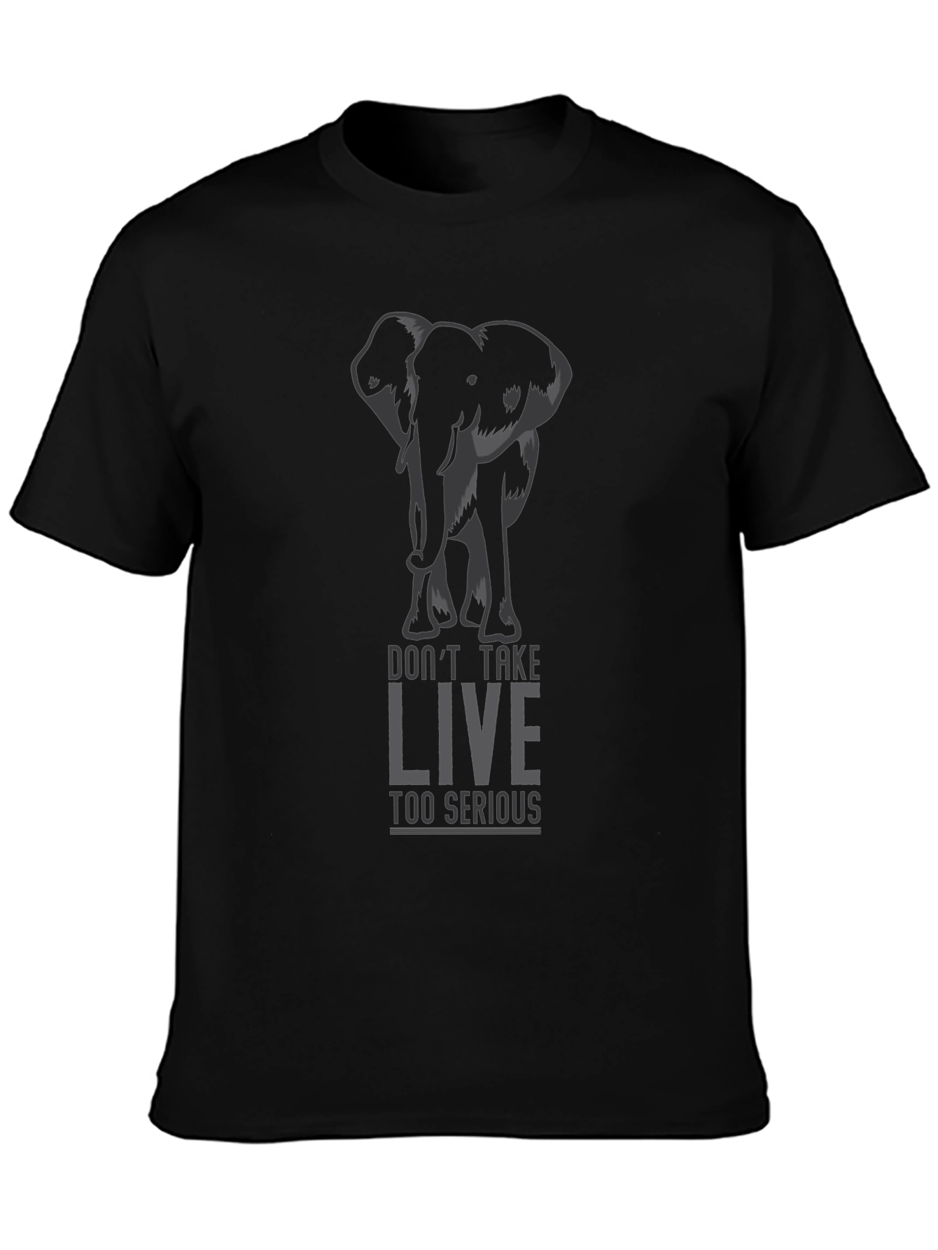 Elephant Graphic Print Crew Neck T-Shirt