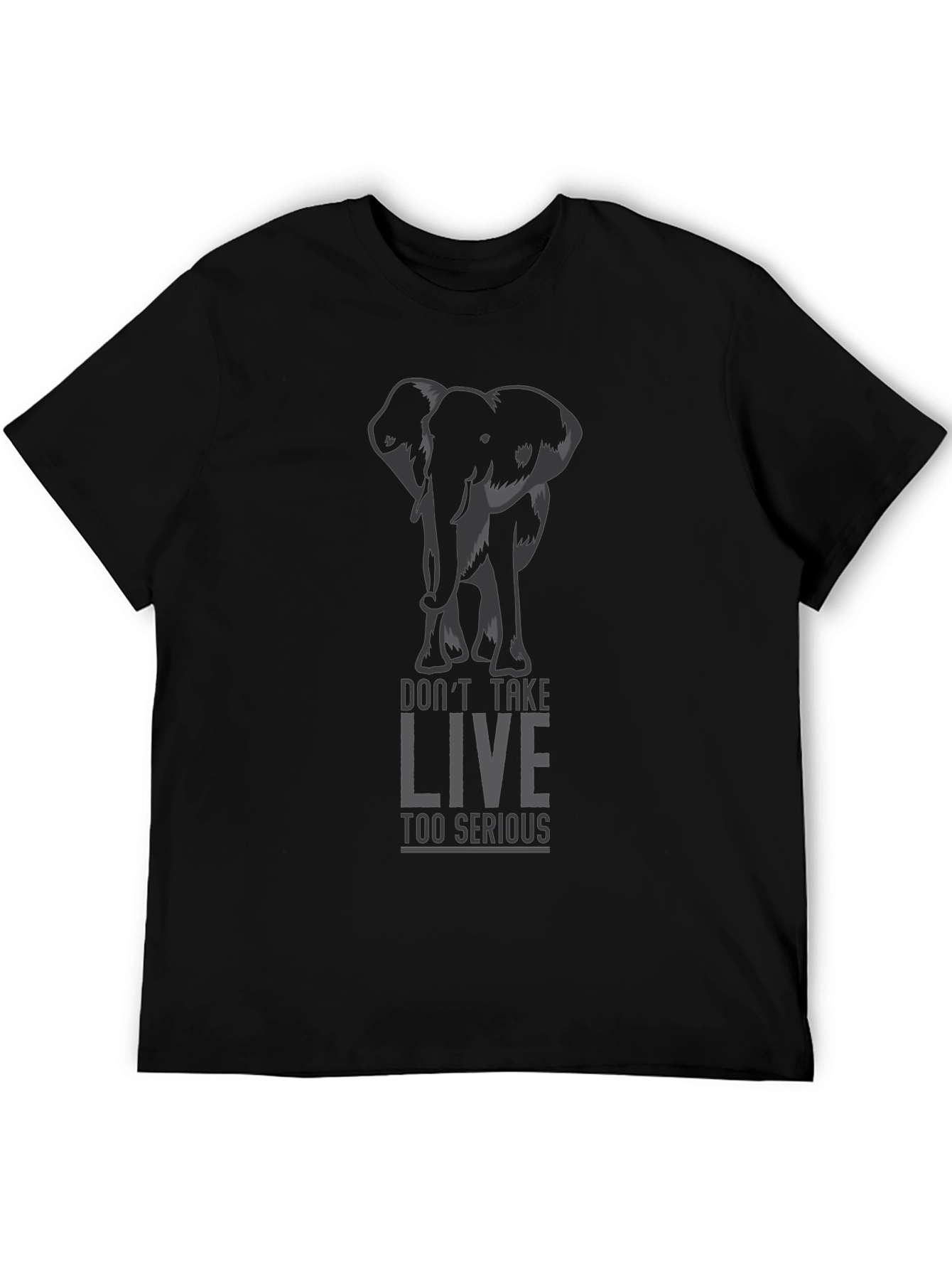Elephant Graphic Print Crew Neck T-Shirt
