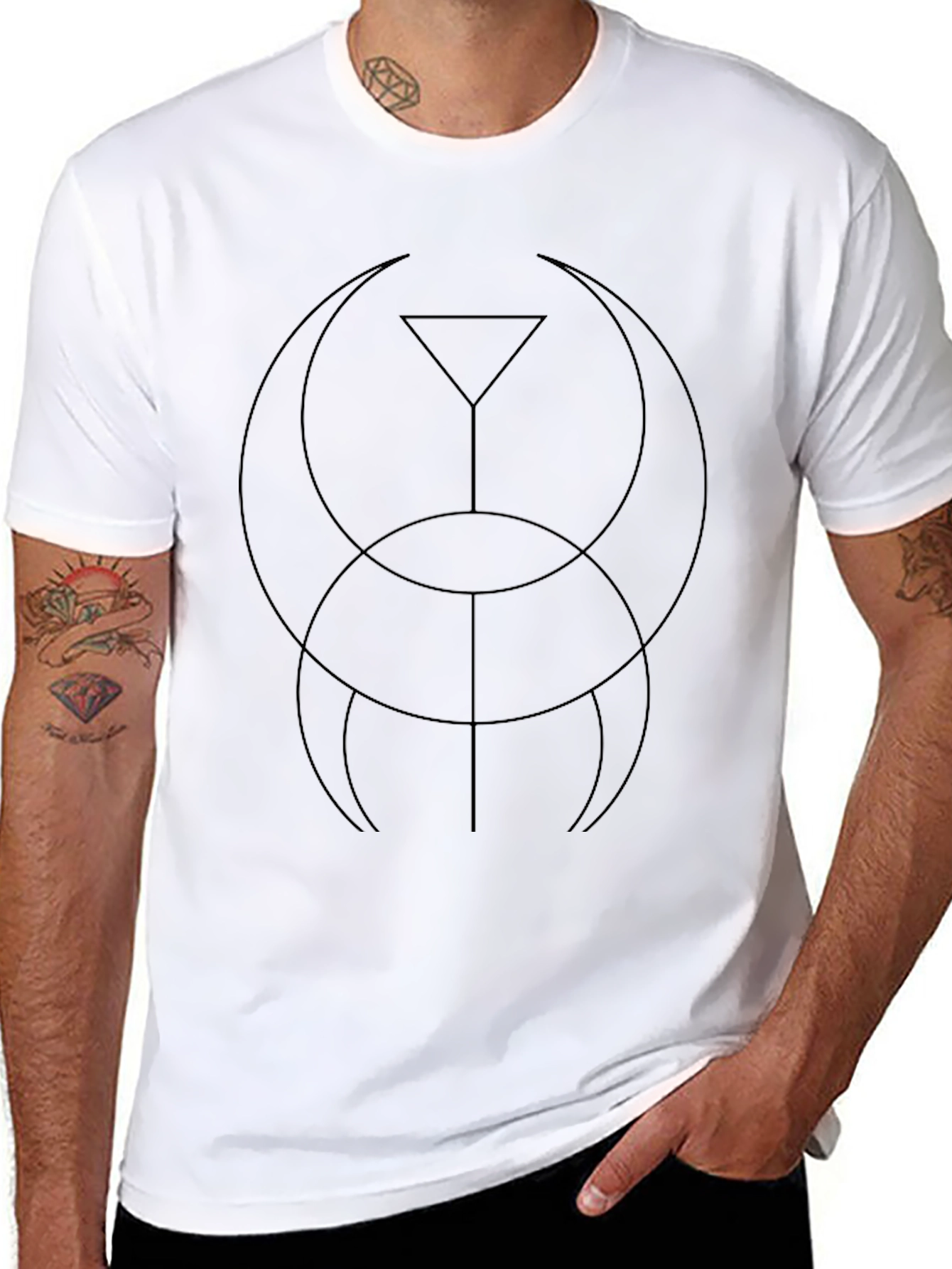 Geometric Symbol Black T-Shirt