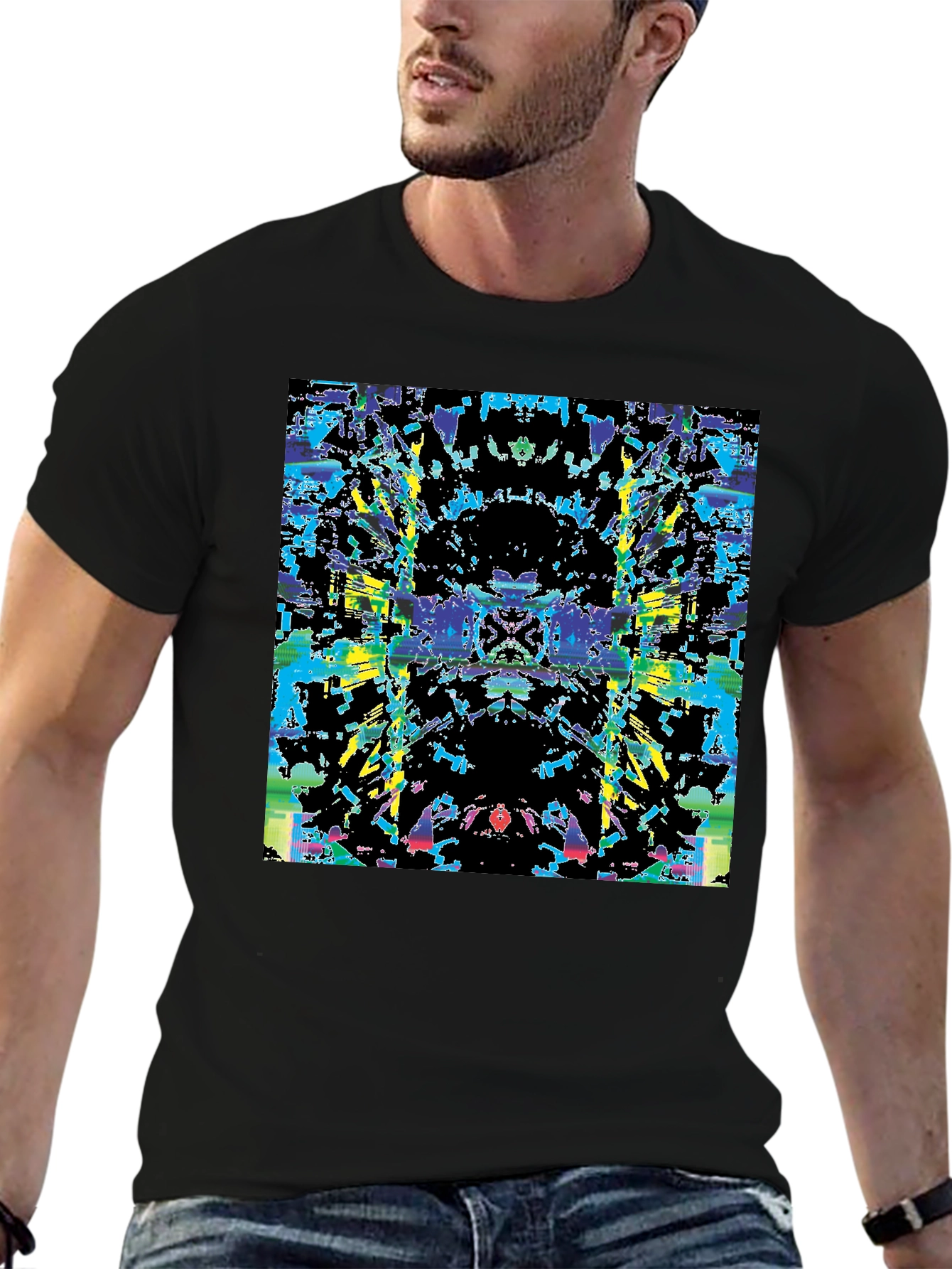 Abstract Rorschach Black T-Shirt