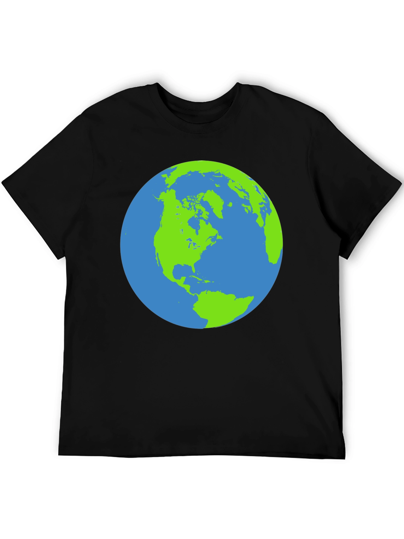 Earth Graphic Black T-Shirt - Globe Design