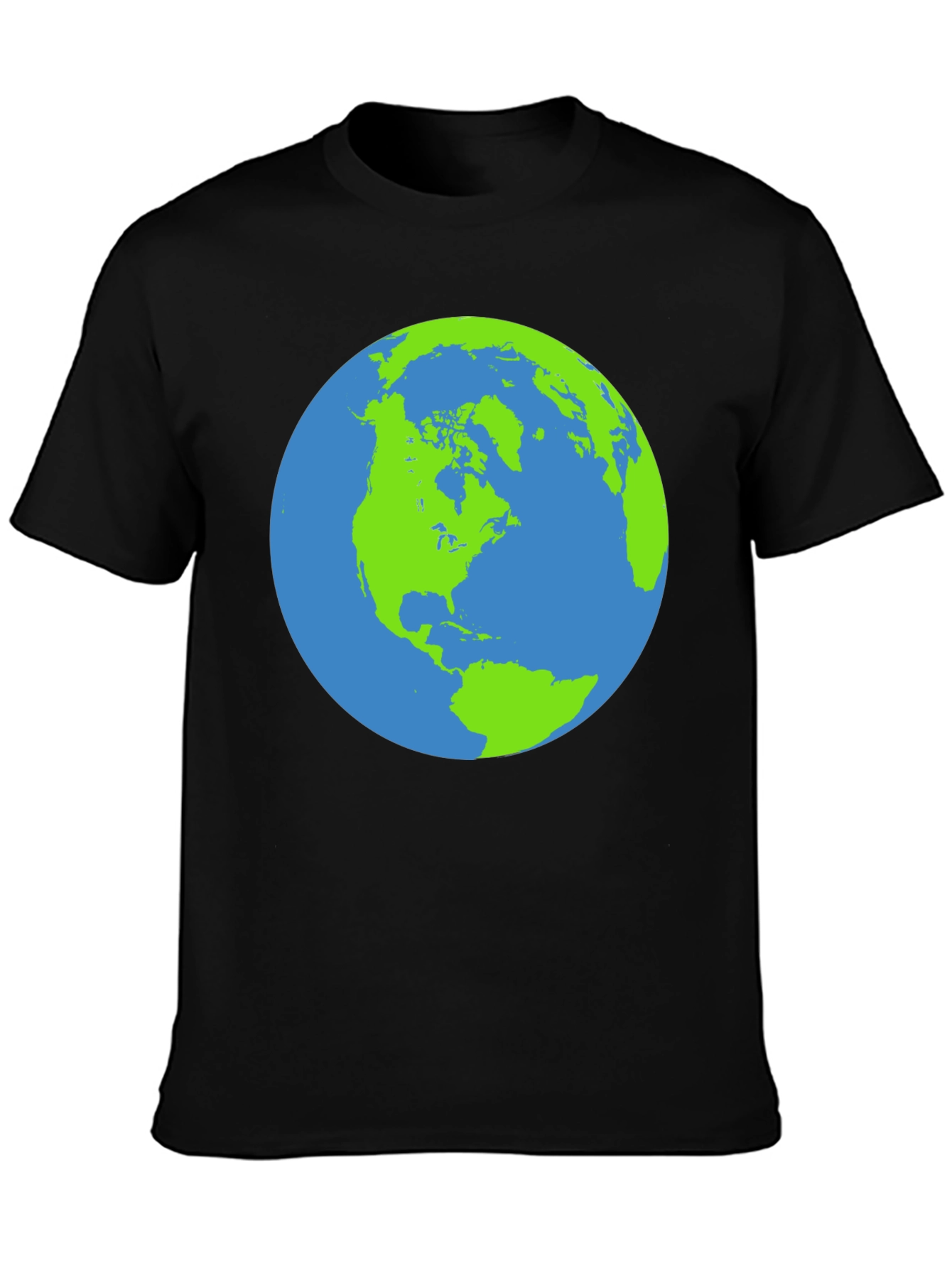 Earth Graphic Black T-Shirt - Globe Design