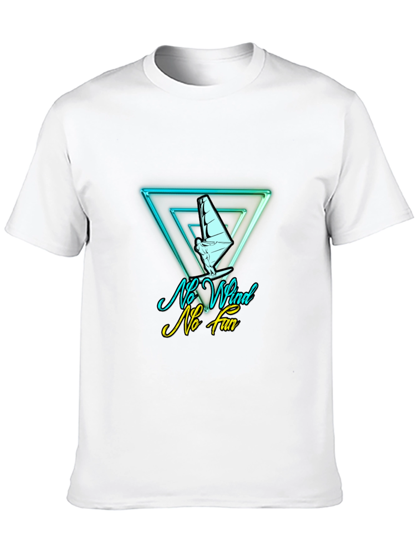 No Wind No Fun T-Shirt - Sailboard Graphic Tee