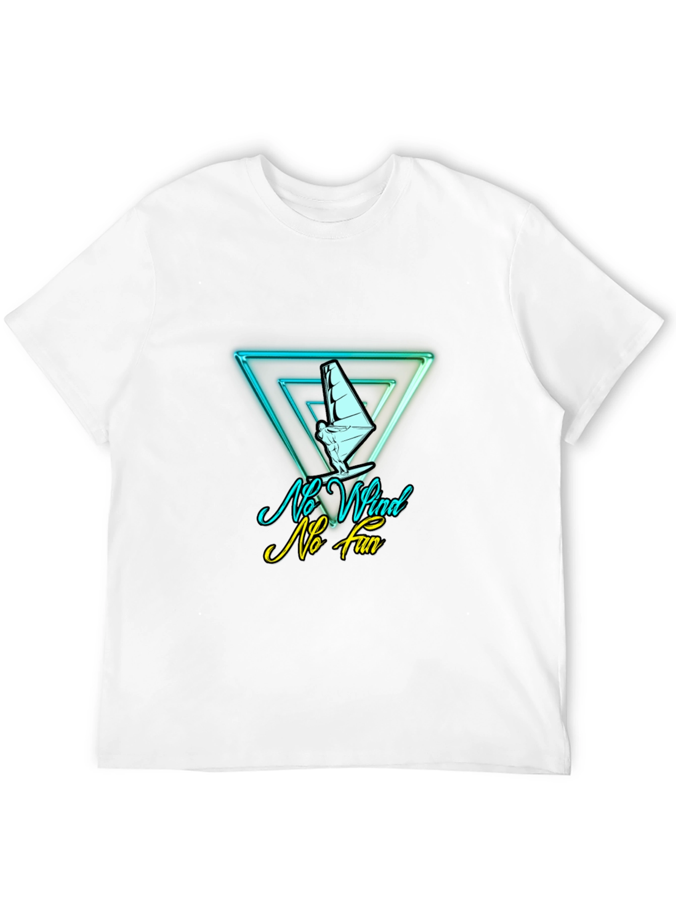 No Wind No Fun T-Shirt - Sailboard Graphic Tee