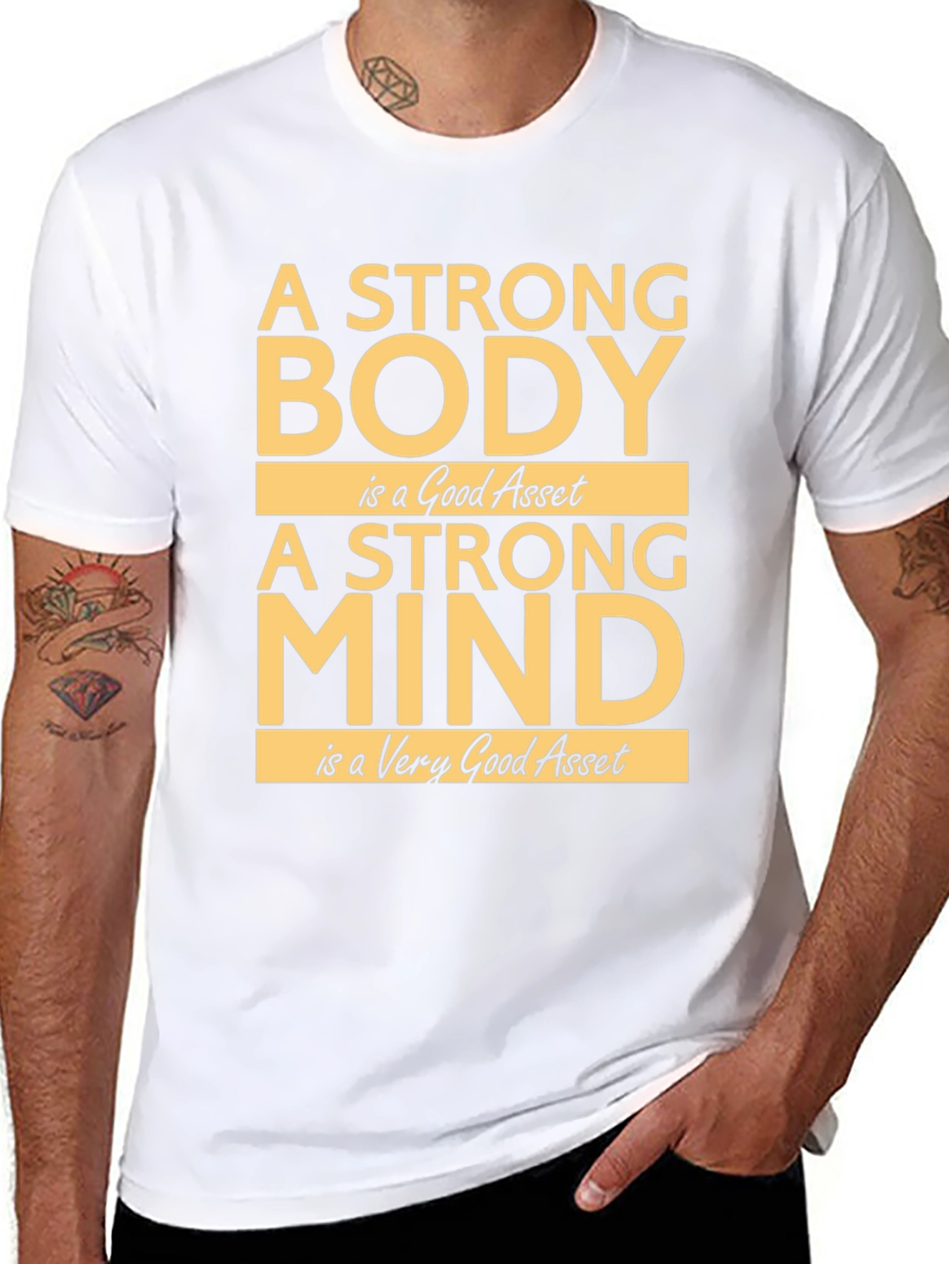 Strong Body Mind T-Shirt - Inspirational Fitness Tee