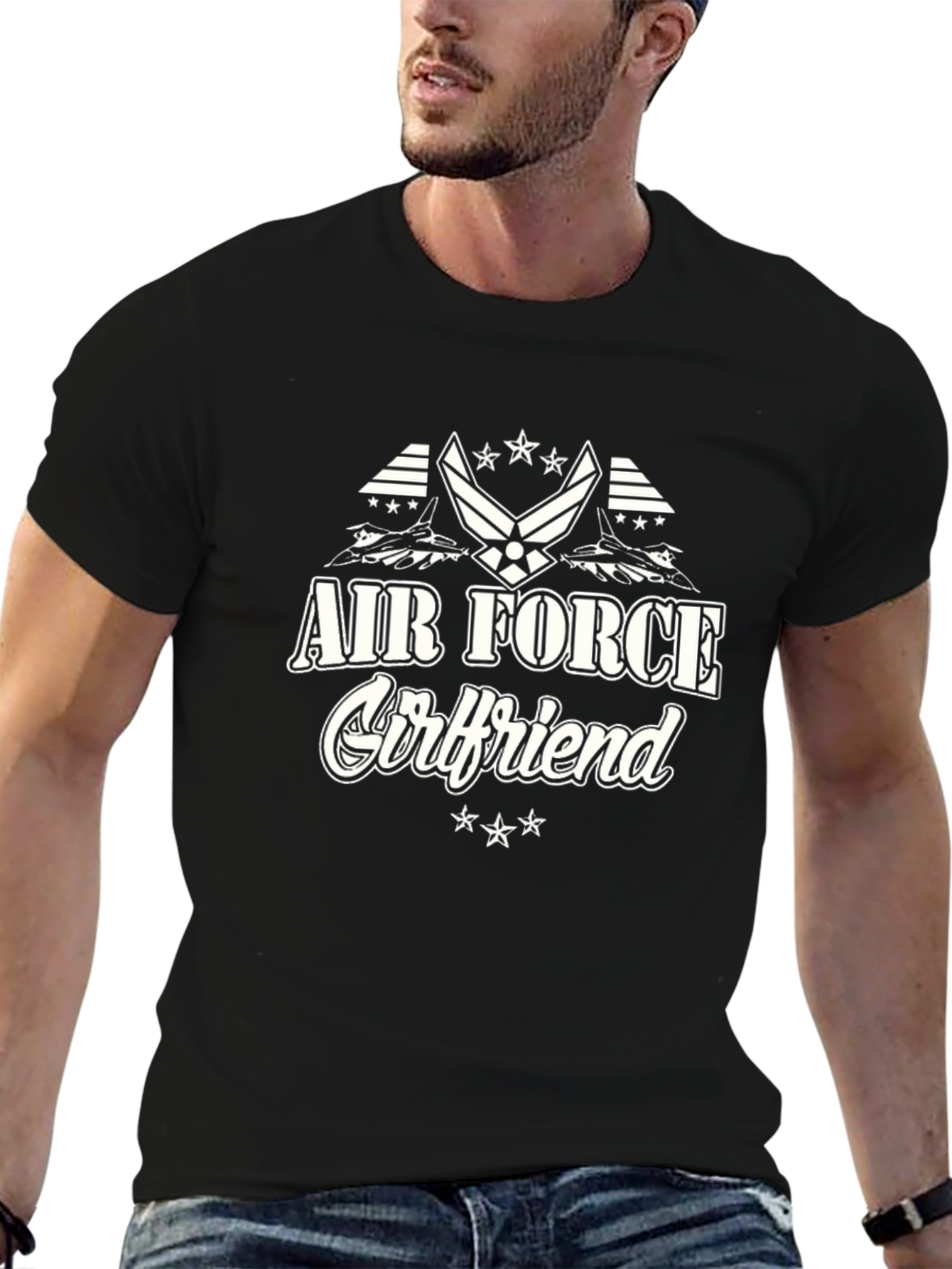 Air Force Girlfriend Graphic Tee - Black