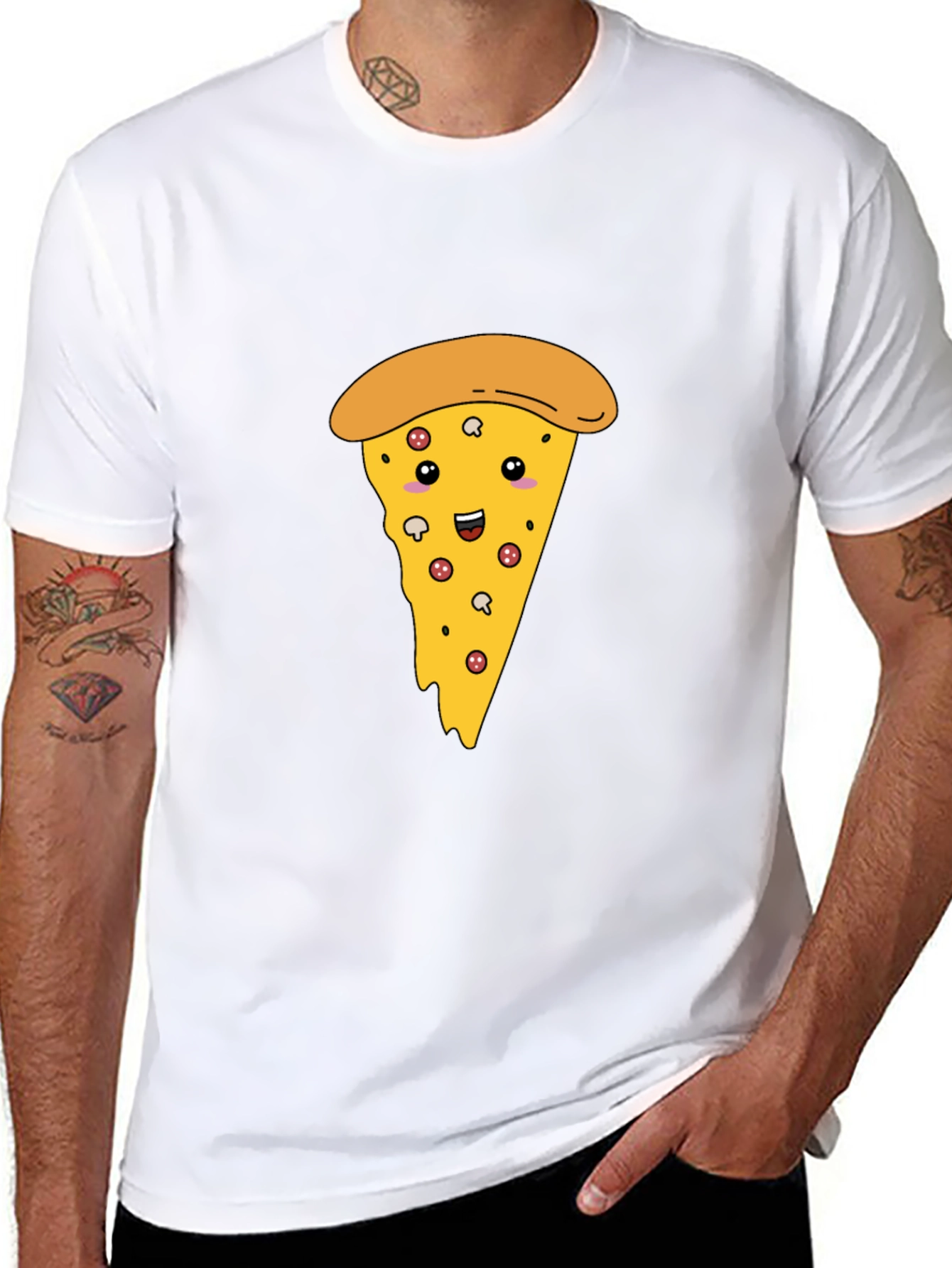 Pizza Slice Graphic Tee - Unisex Black T-Shirt