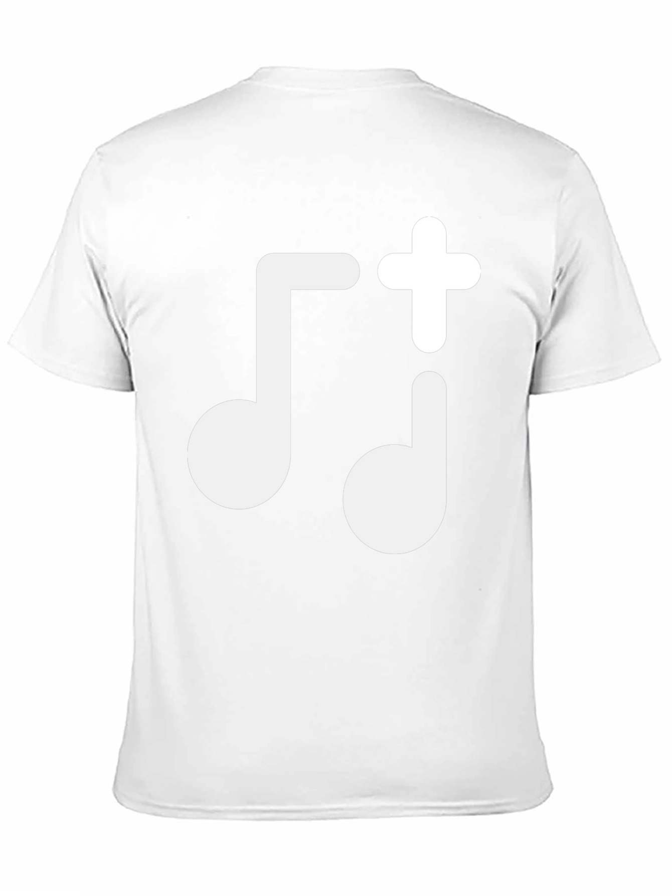 Music Note Plus Sign Black T-Shirt
