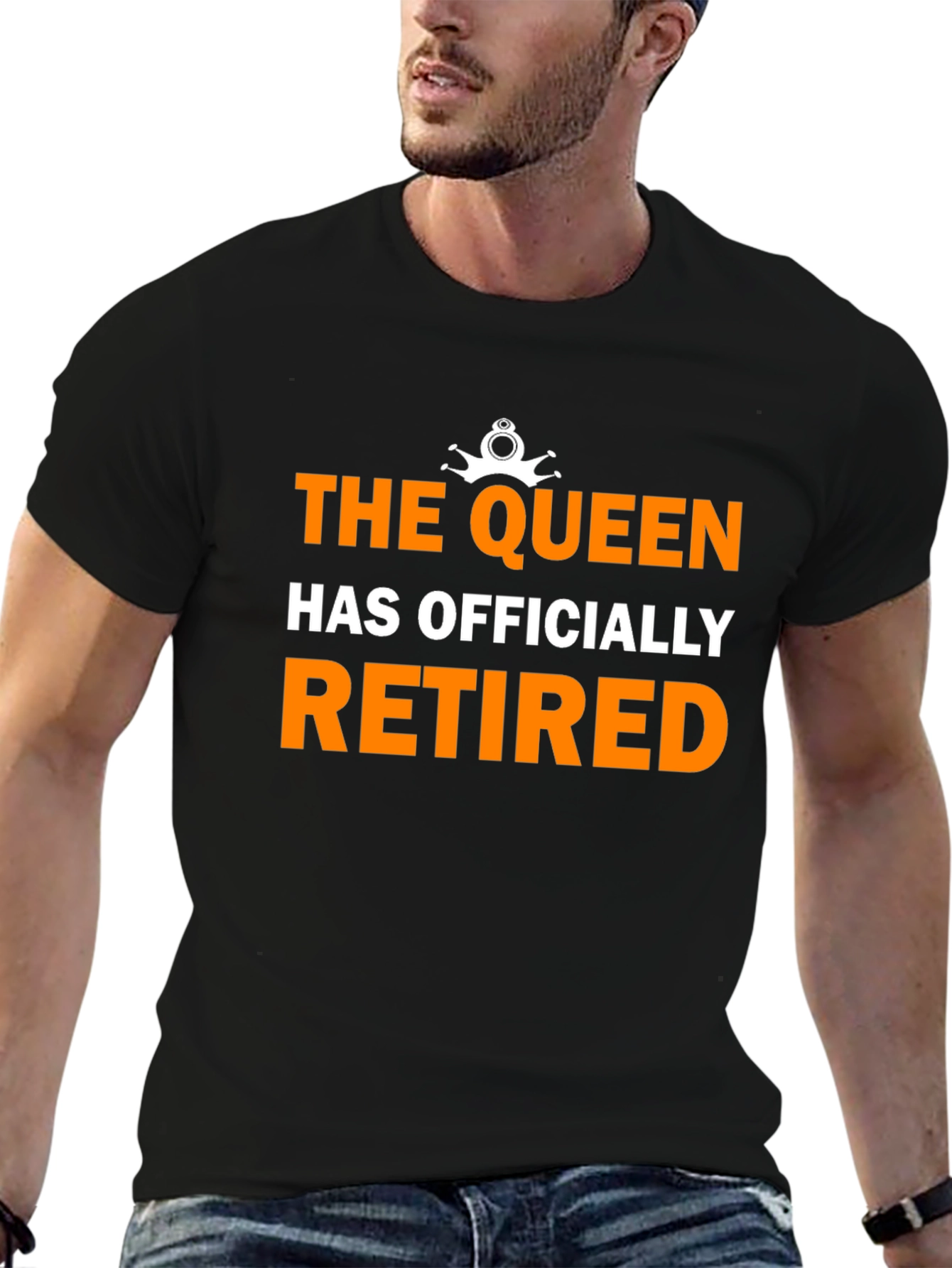 The Queen Has Officially Retired Funny Black T-Shirt