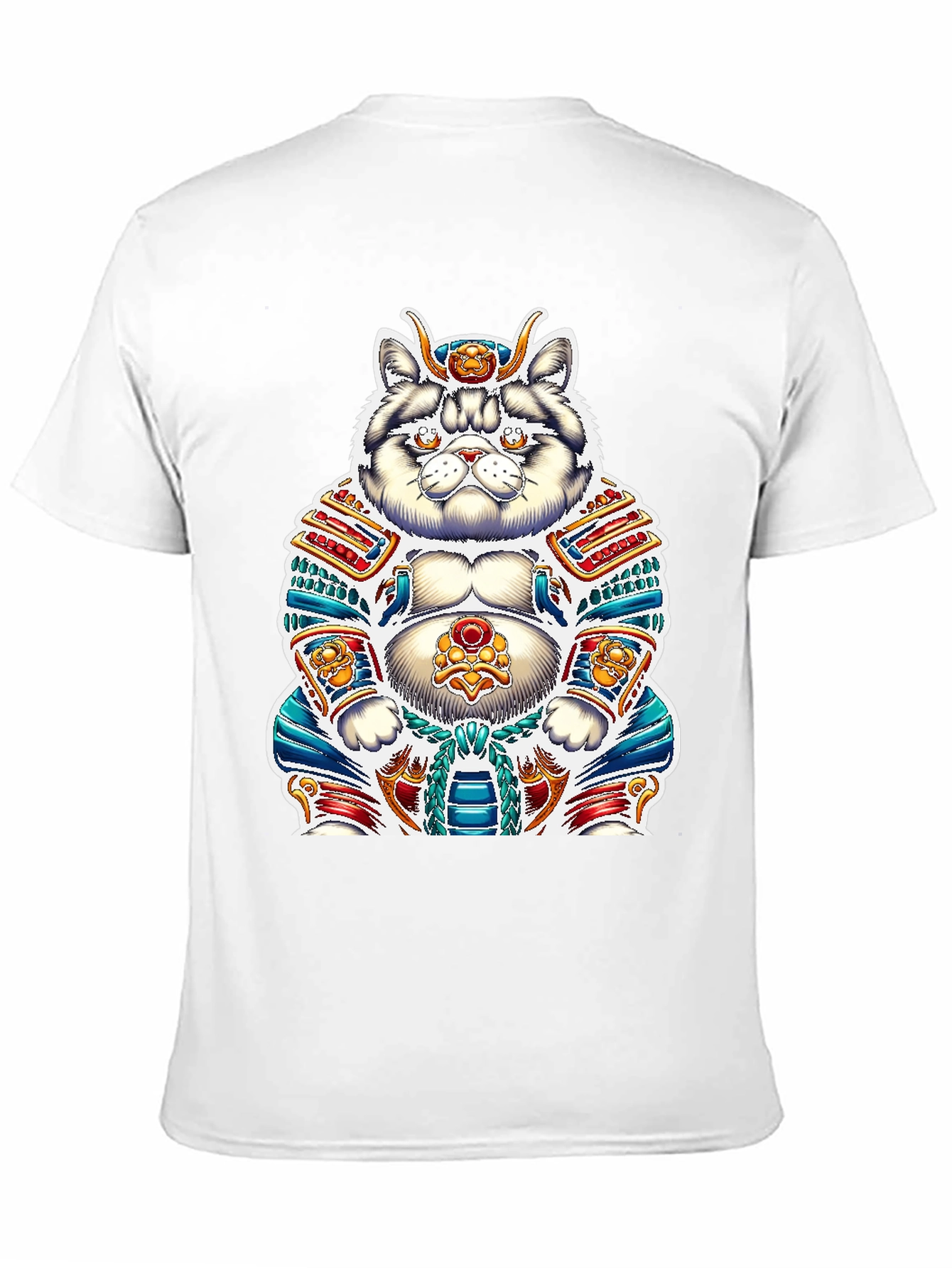 Samurai Cat Graphic Tee - Unique Design