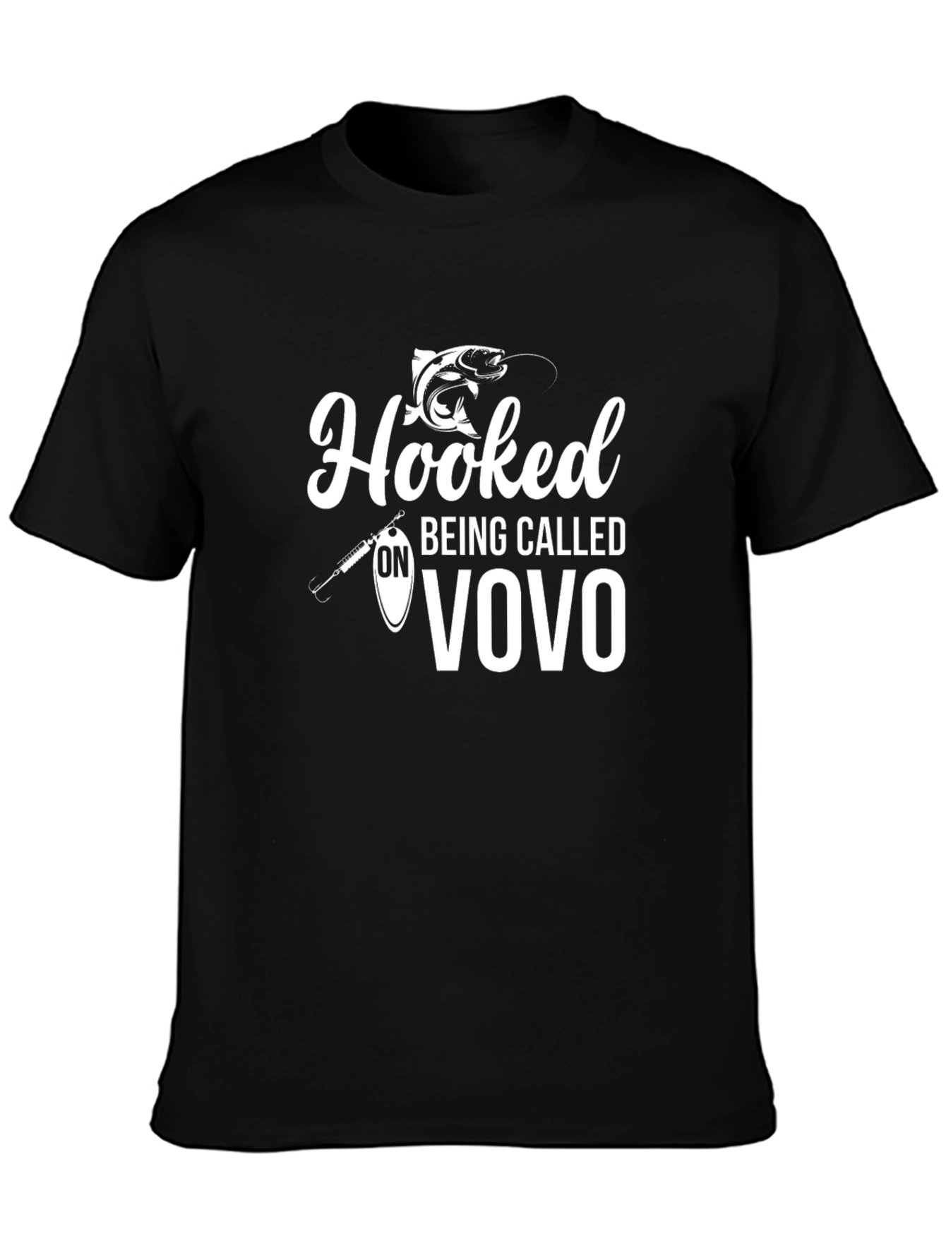 Hooked On Being Called Vovo Black T-Shirt