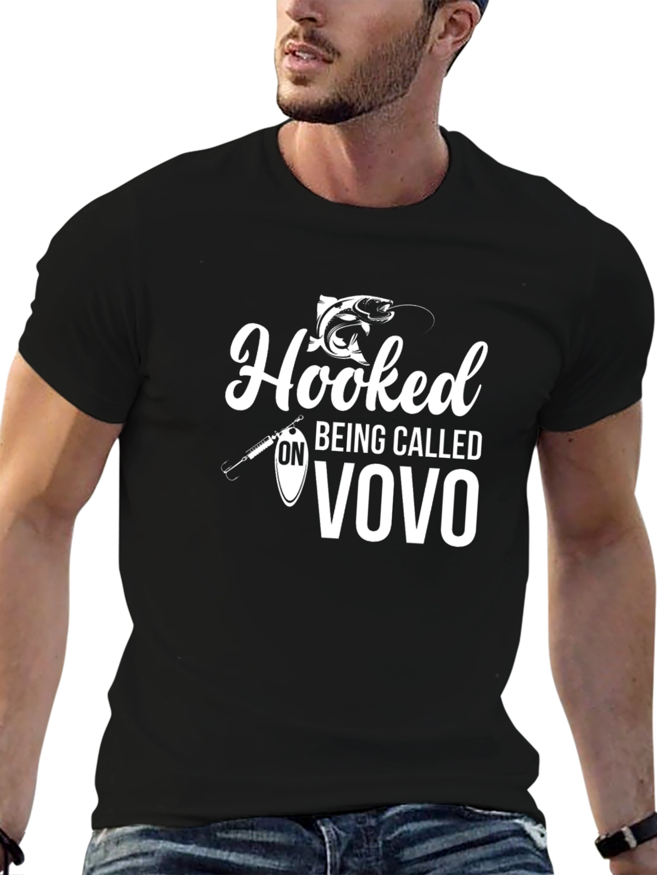 Hooked On Being Called Vovo Black T-Shirt