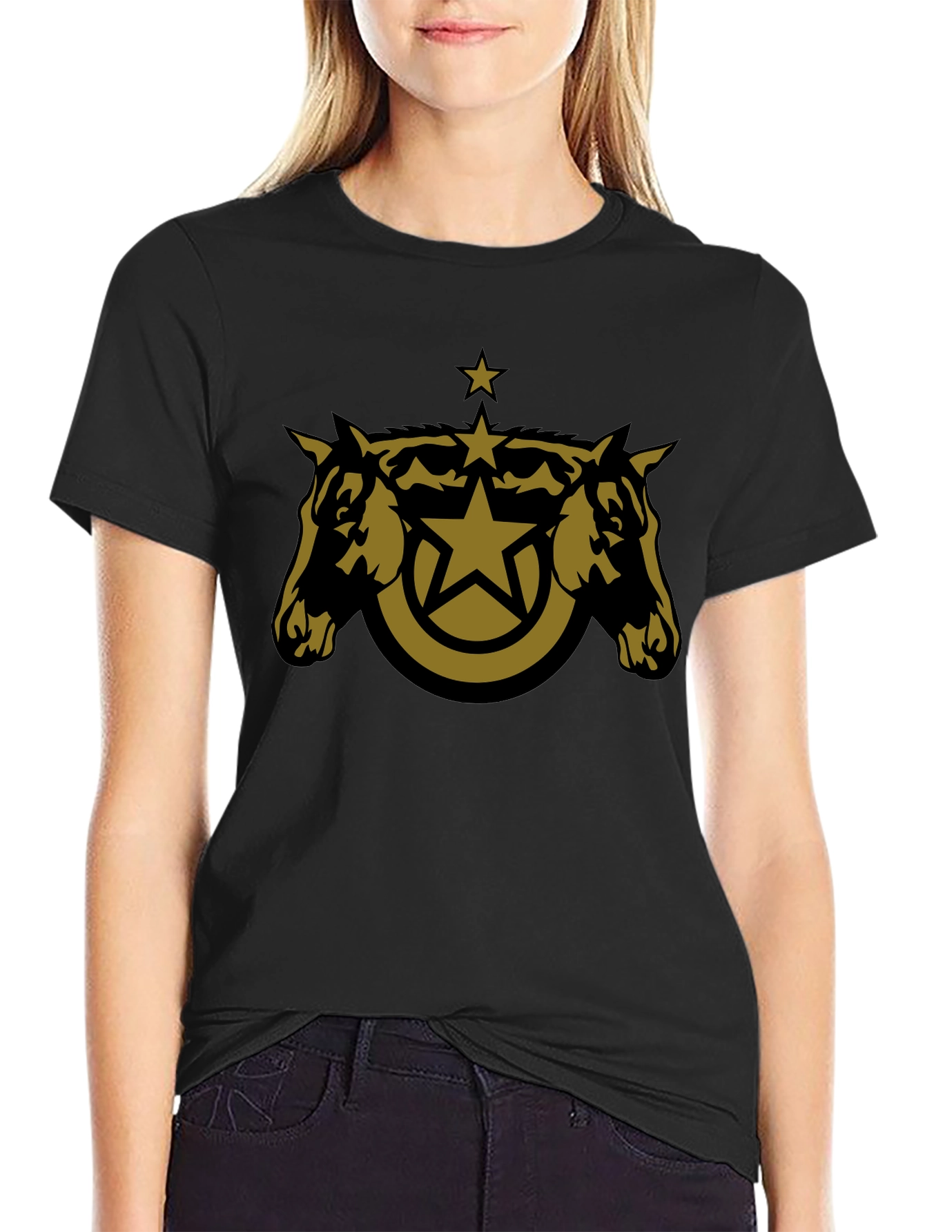 Star Horse Tee - Black Cotton Blend