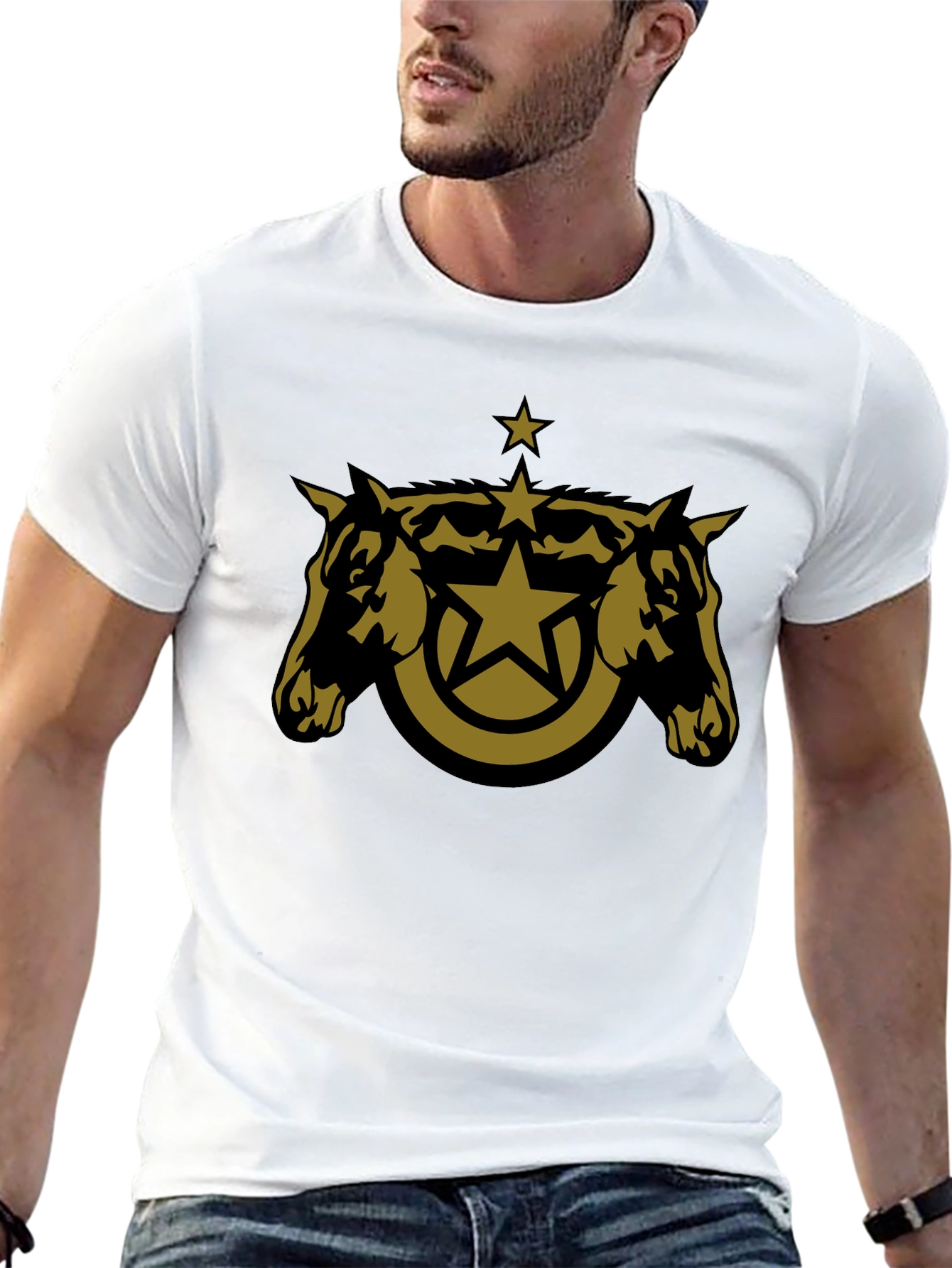 Star Horse Tee - Black Cotton Blend