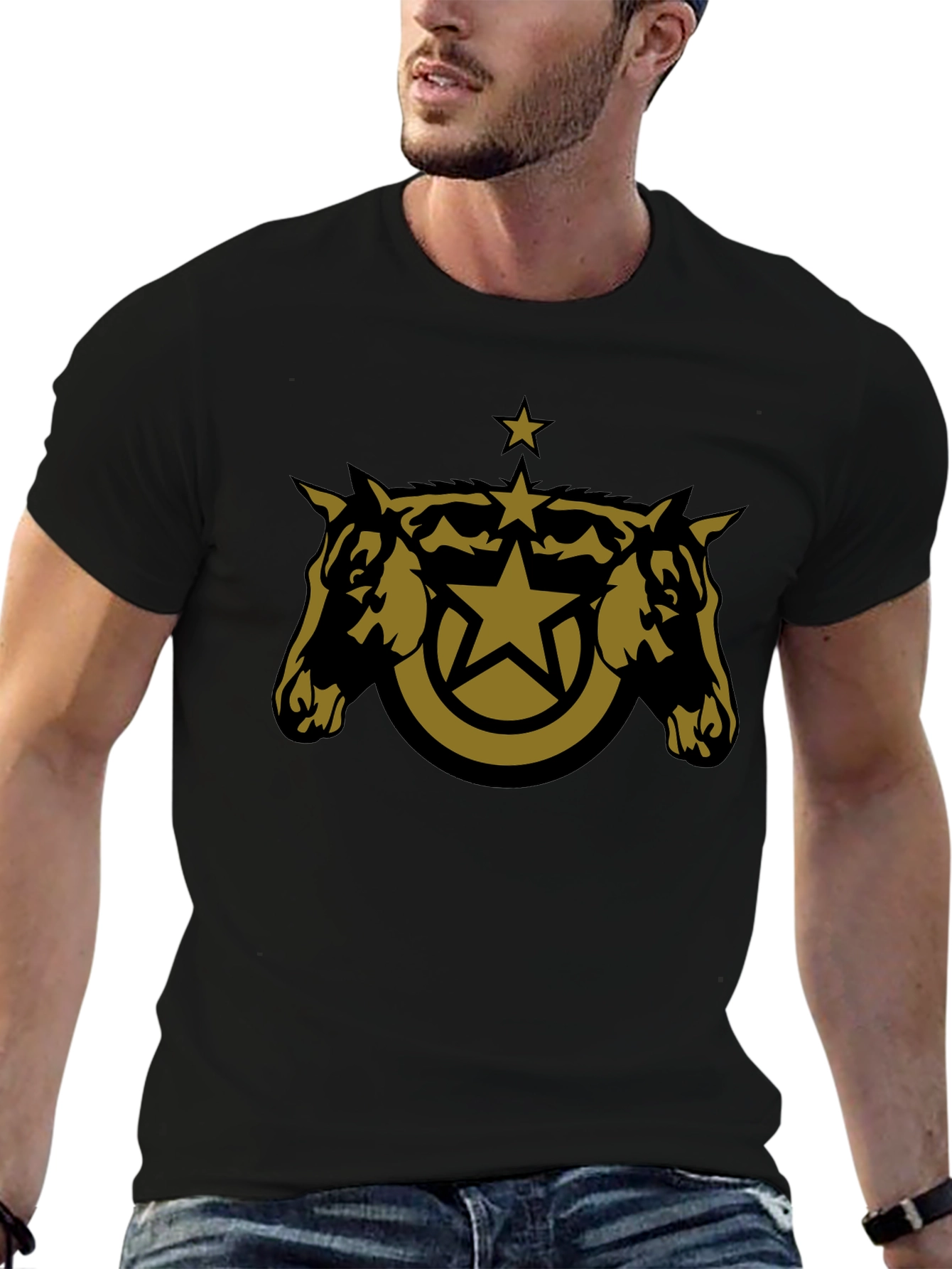 Star Horse Tee - Black Cotton Blend