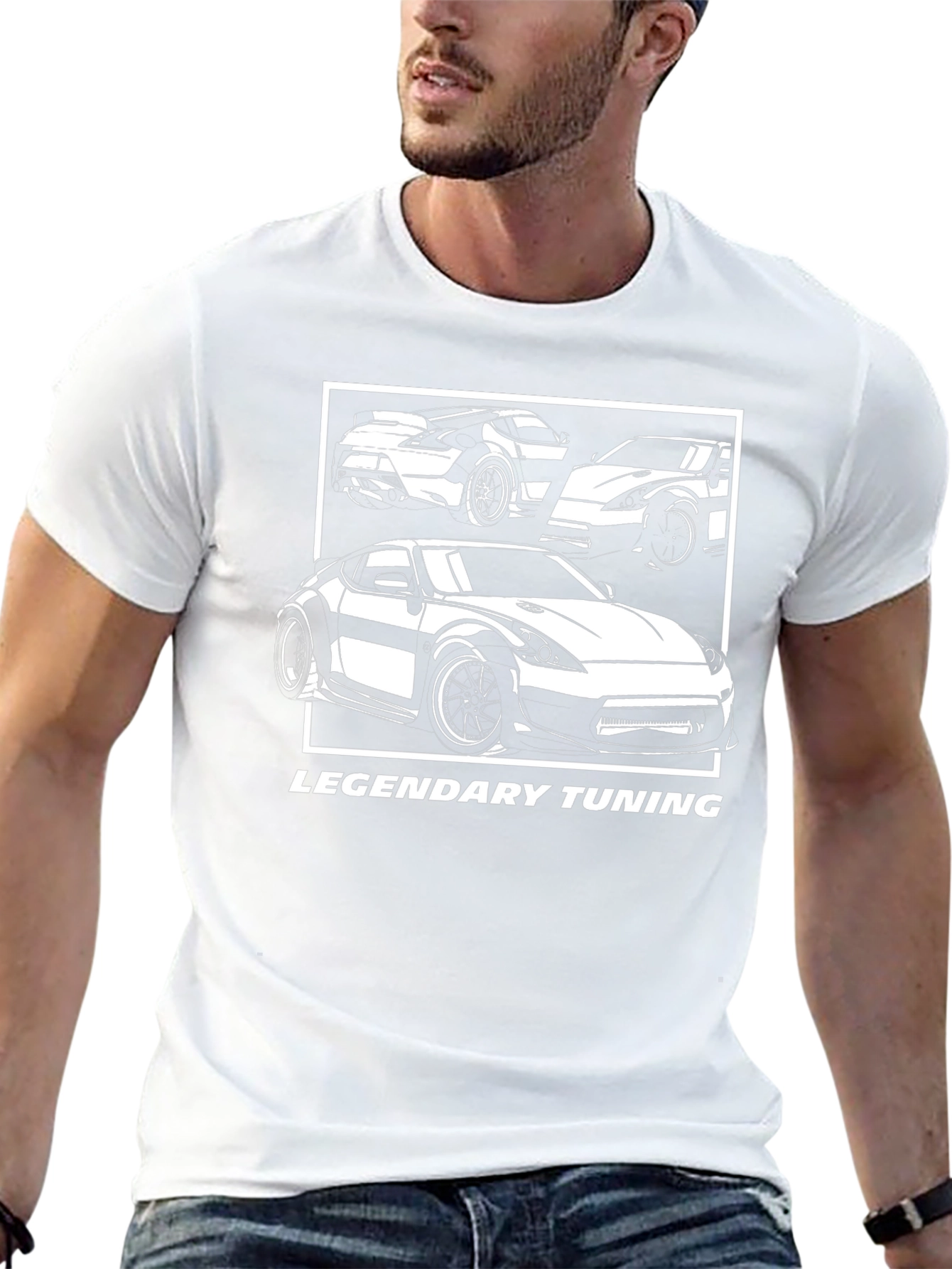 Legendary Tuning Car Graphic Tee - Black Cotton Blend