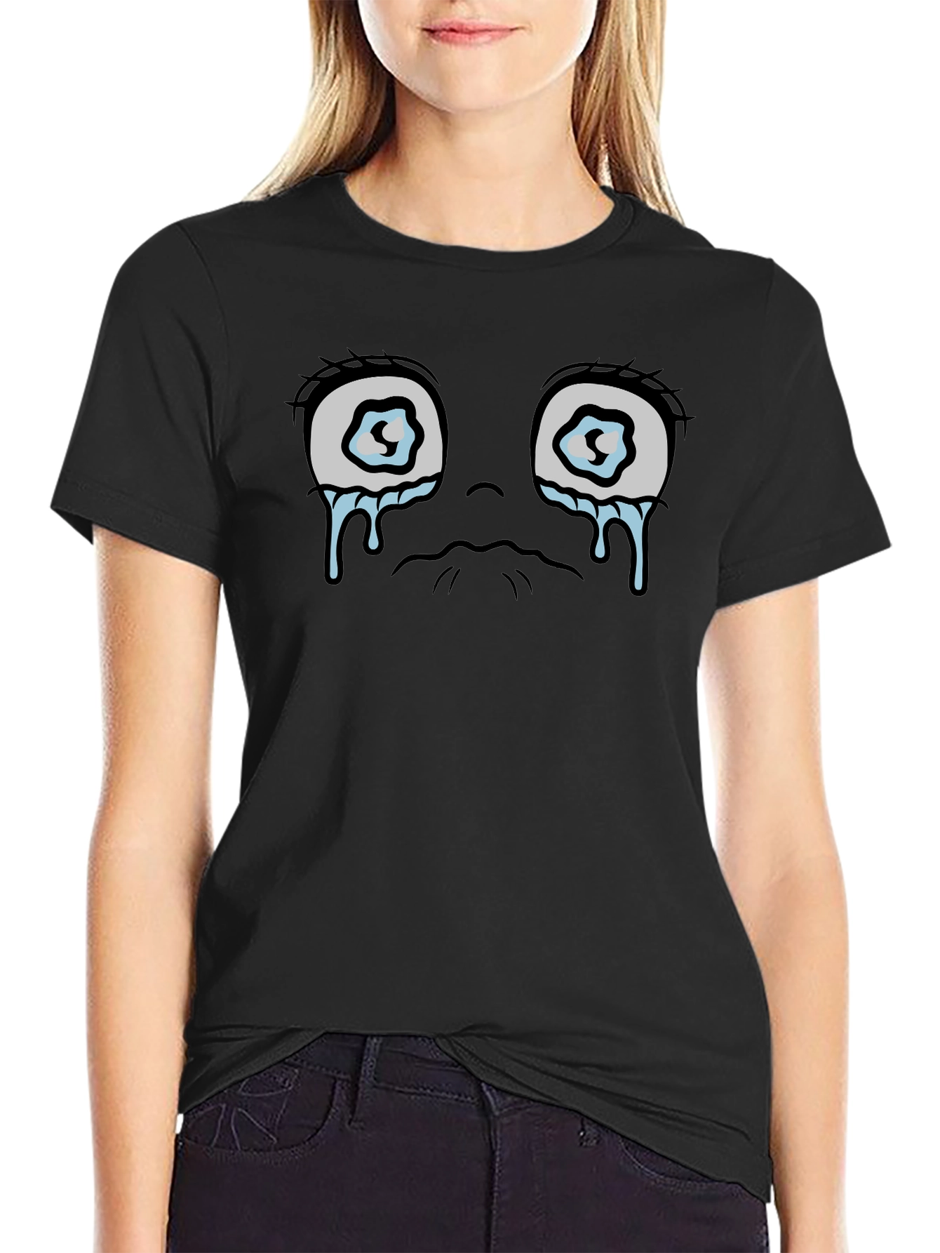 Sad Anime Eyes Graphic T-Shirt - Unisex