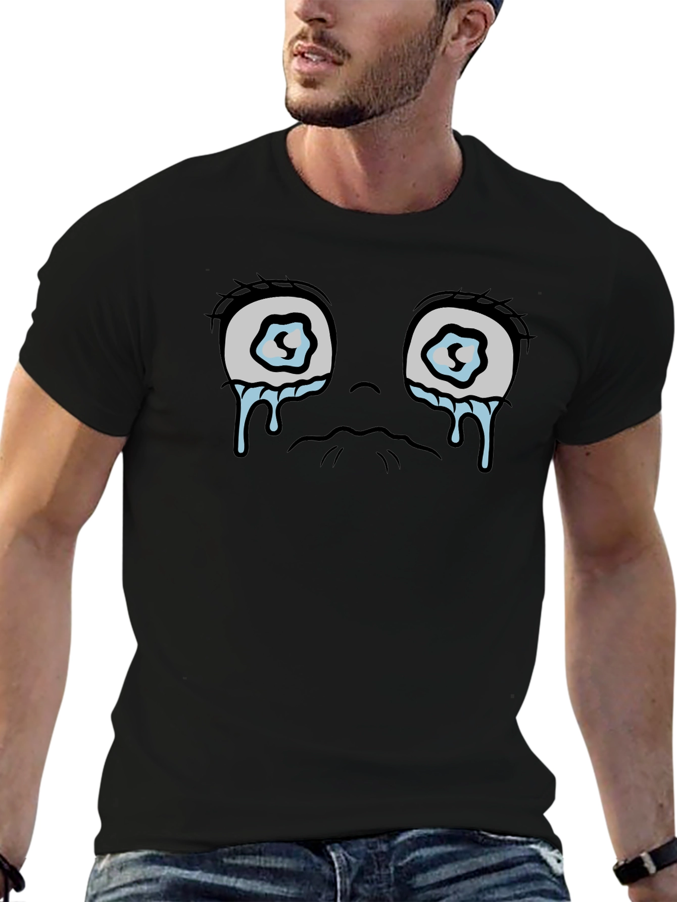 Sad Anime Eyes Graphic T-Shirt - Unisex