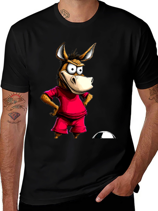 Funny Donkey Soccer T-Shirt - Black