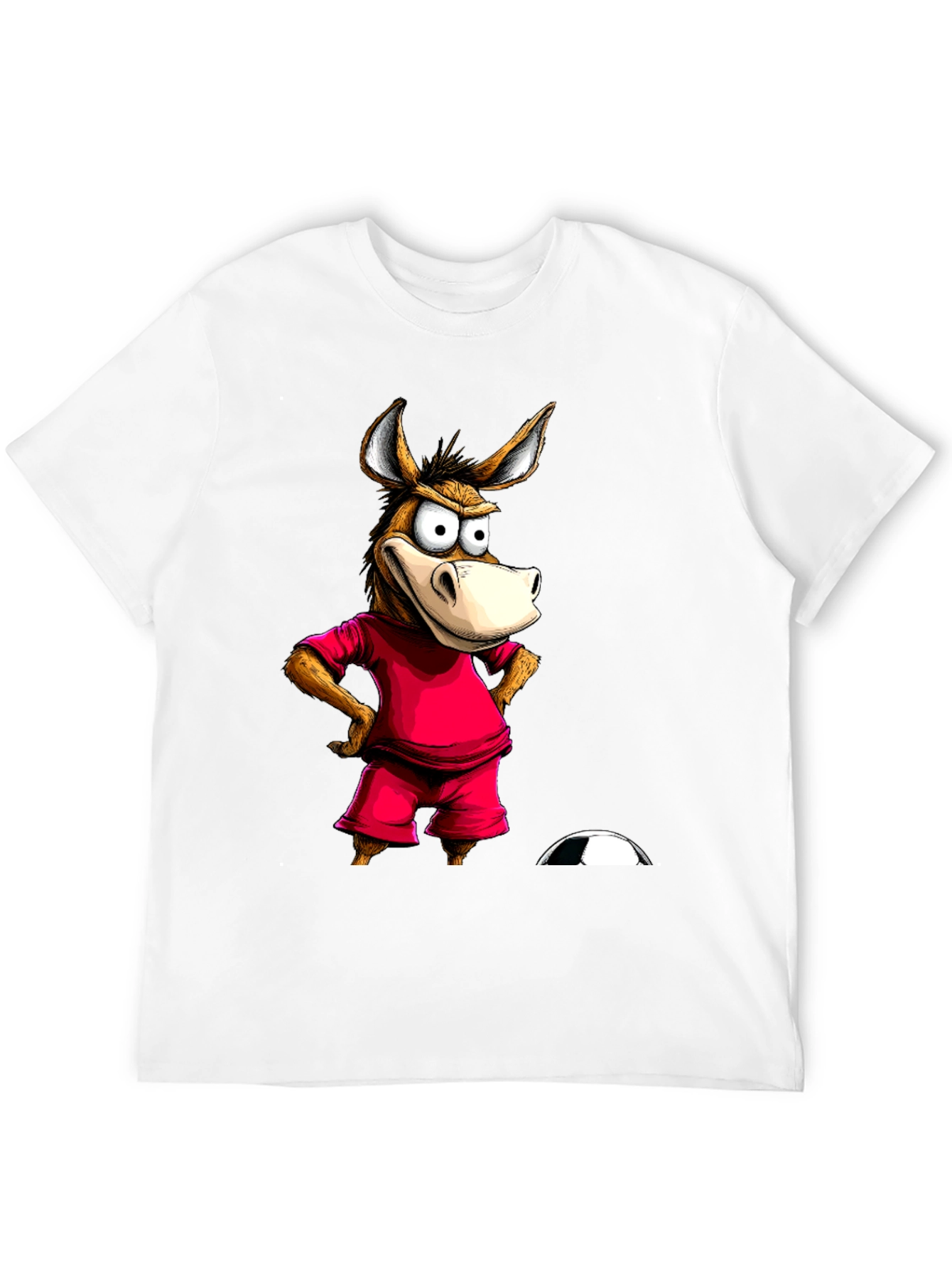 Funny Donkey Soccer T-Shirt - Black