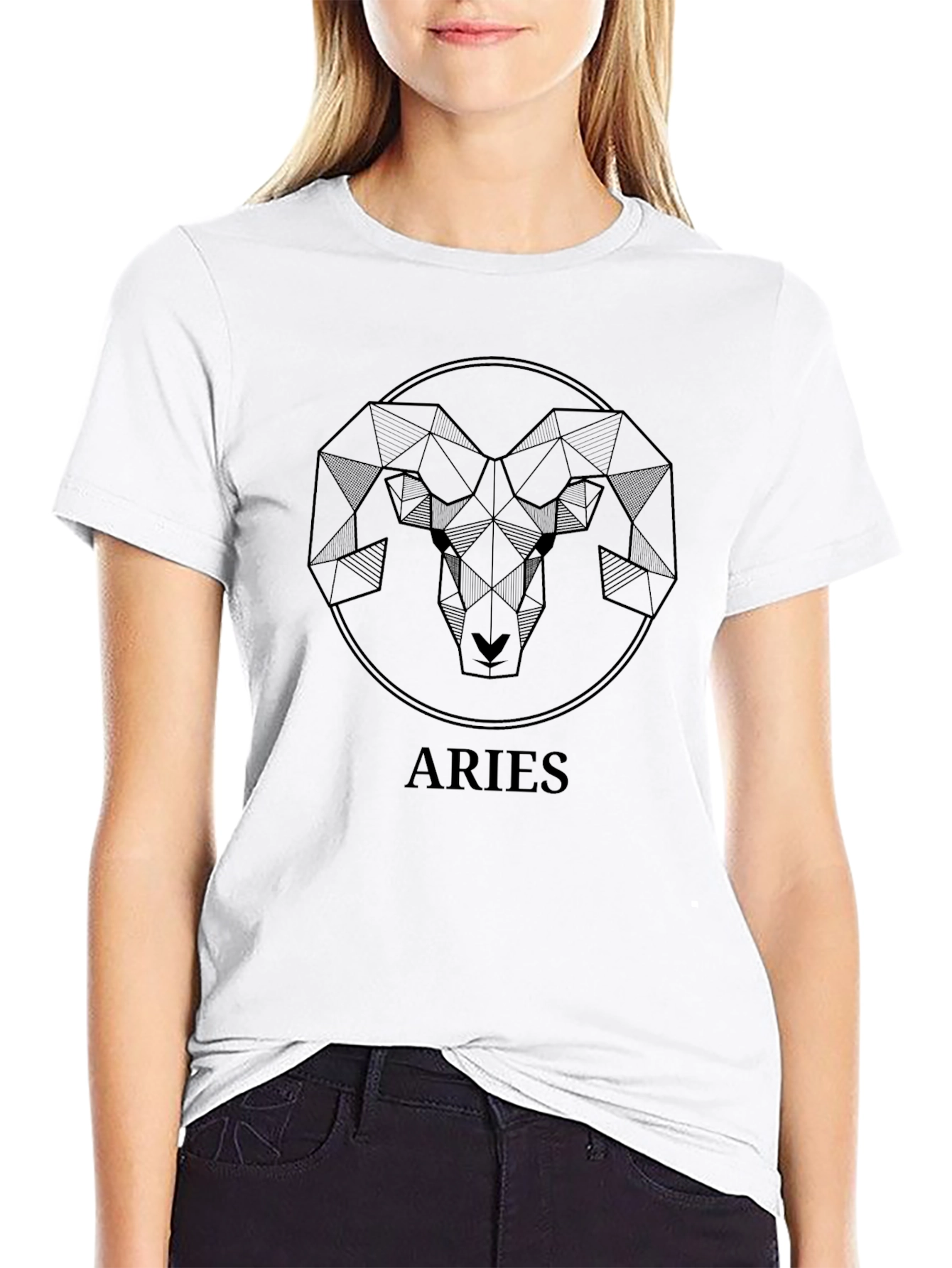 Aries Zodiac Geometric Graphic Tee