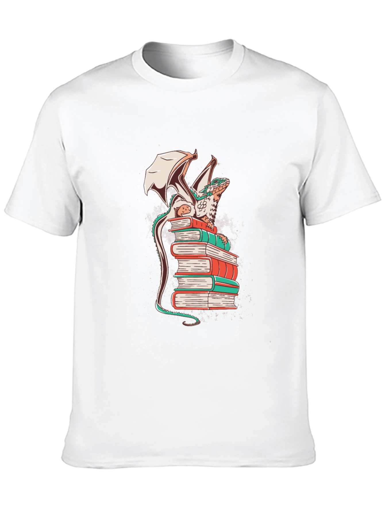 Dragon Reading Books Graphic Tee - Black