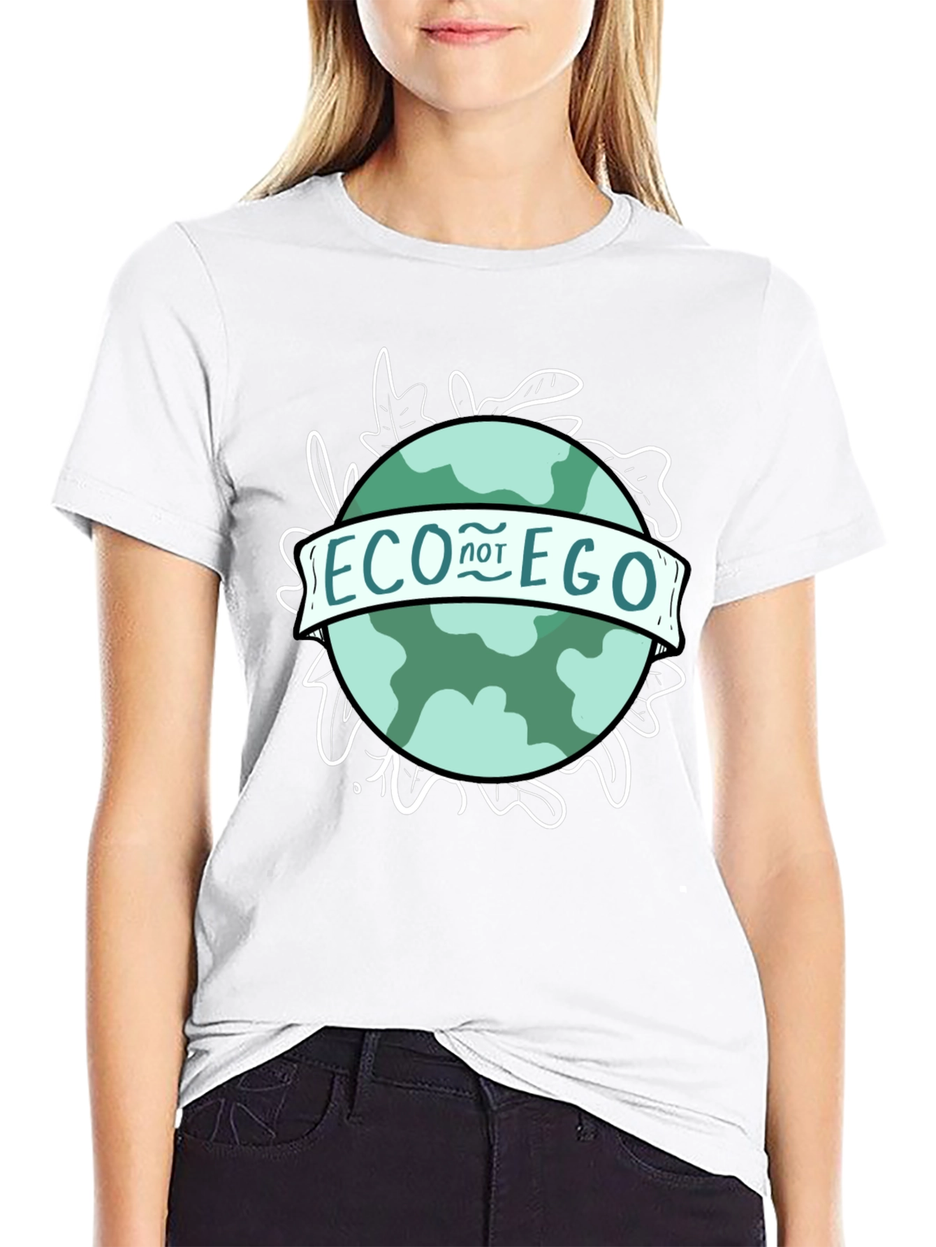 Eco Not Ego Graphic Tee - Black