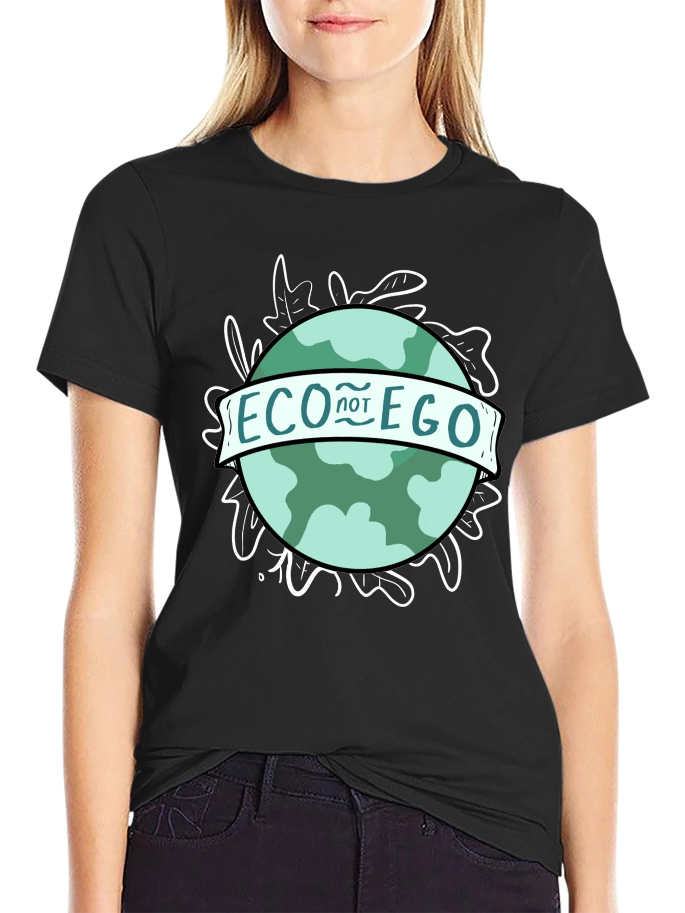 Eco Not Ego Graphic Tee - Black