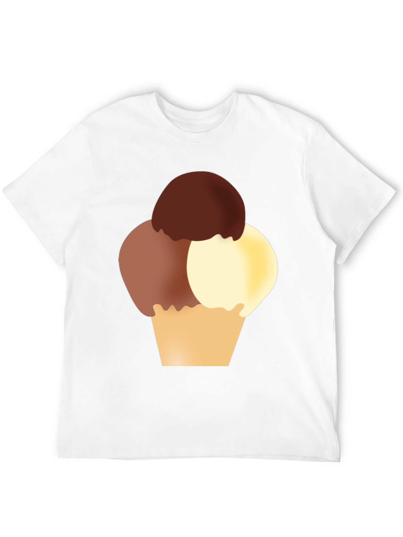 Ice Cream Graphic Tee - Black Cotton T-Shirt