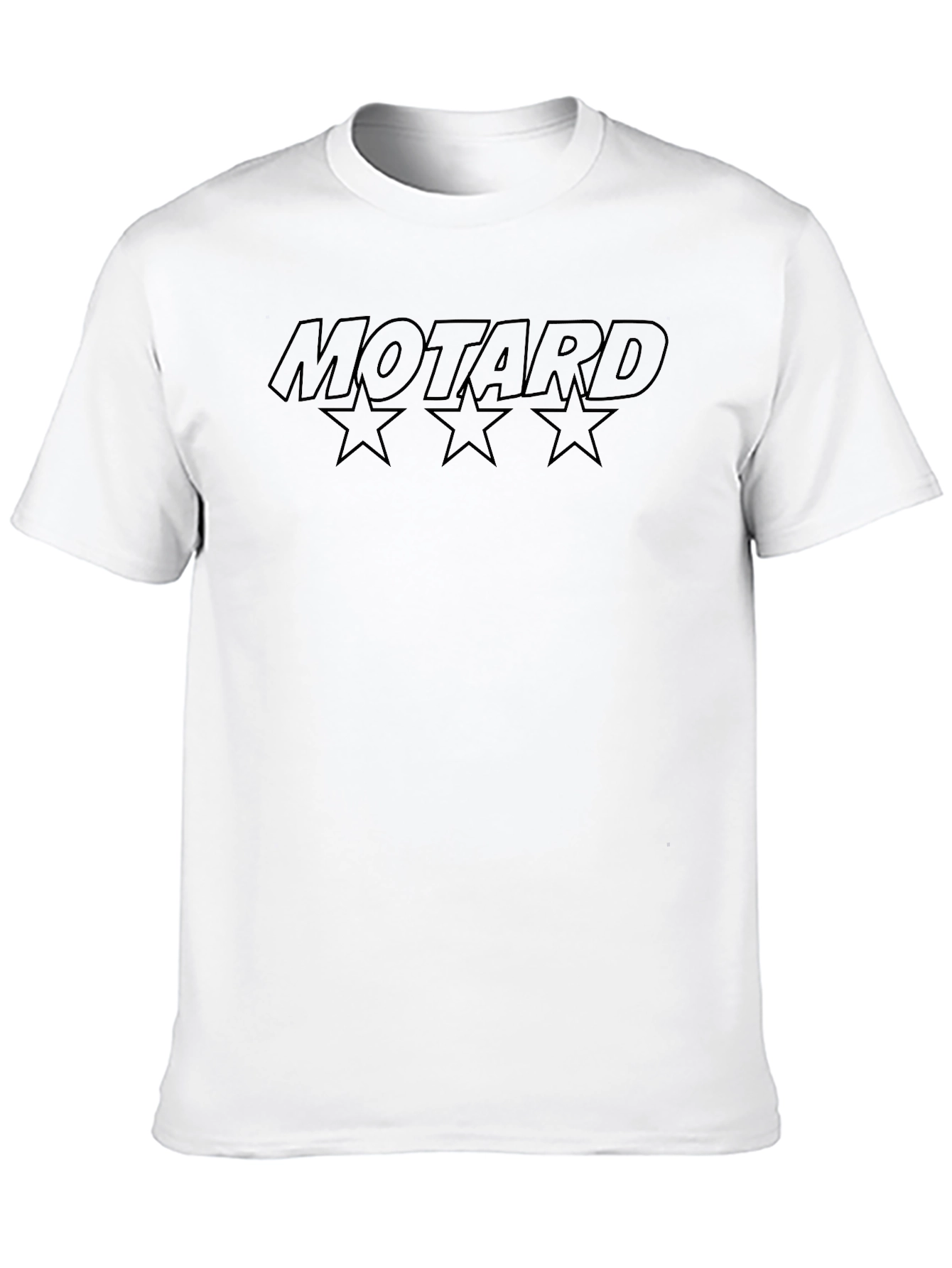 Motard Star Graphic T-Shirt - Black Crew Neck Tee