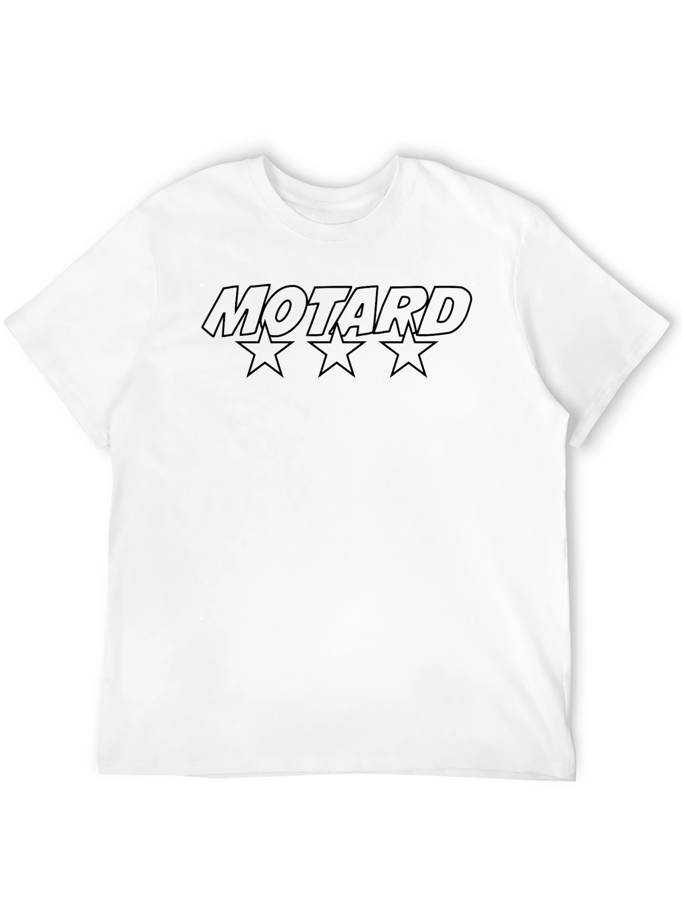 Motard Star Graphic T-Shirt - Black Crew Neck Tee
